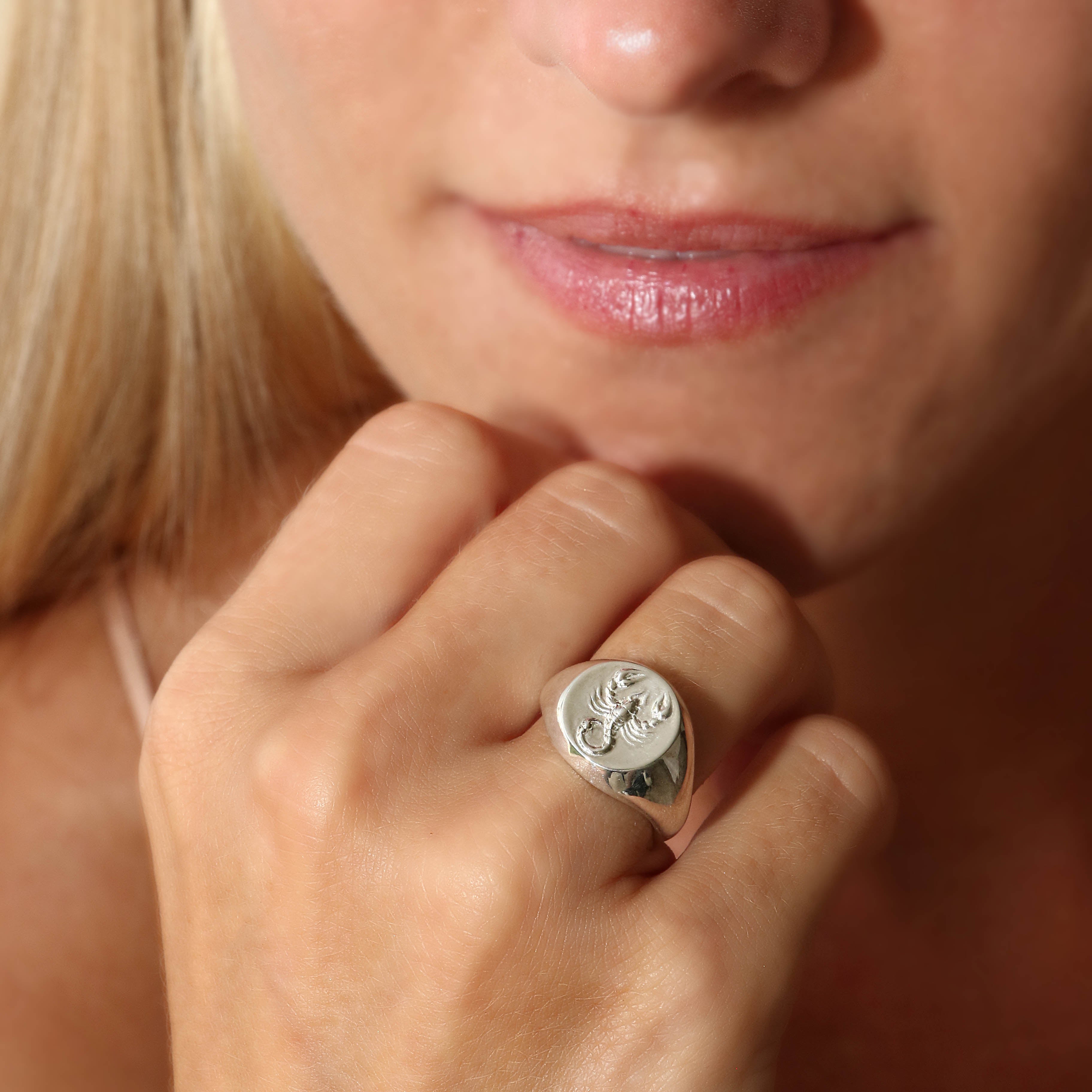 Scorpio signet ring // Silver