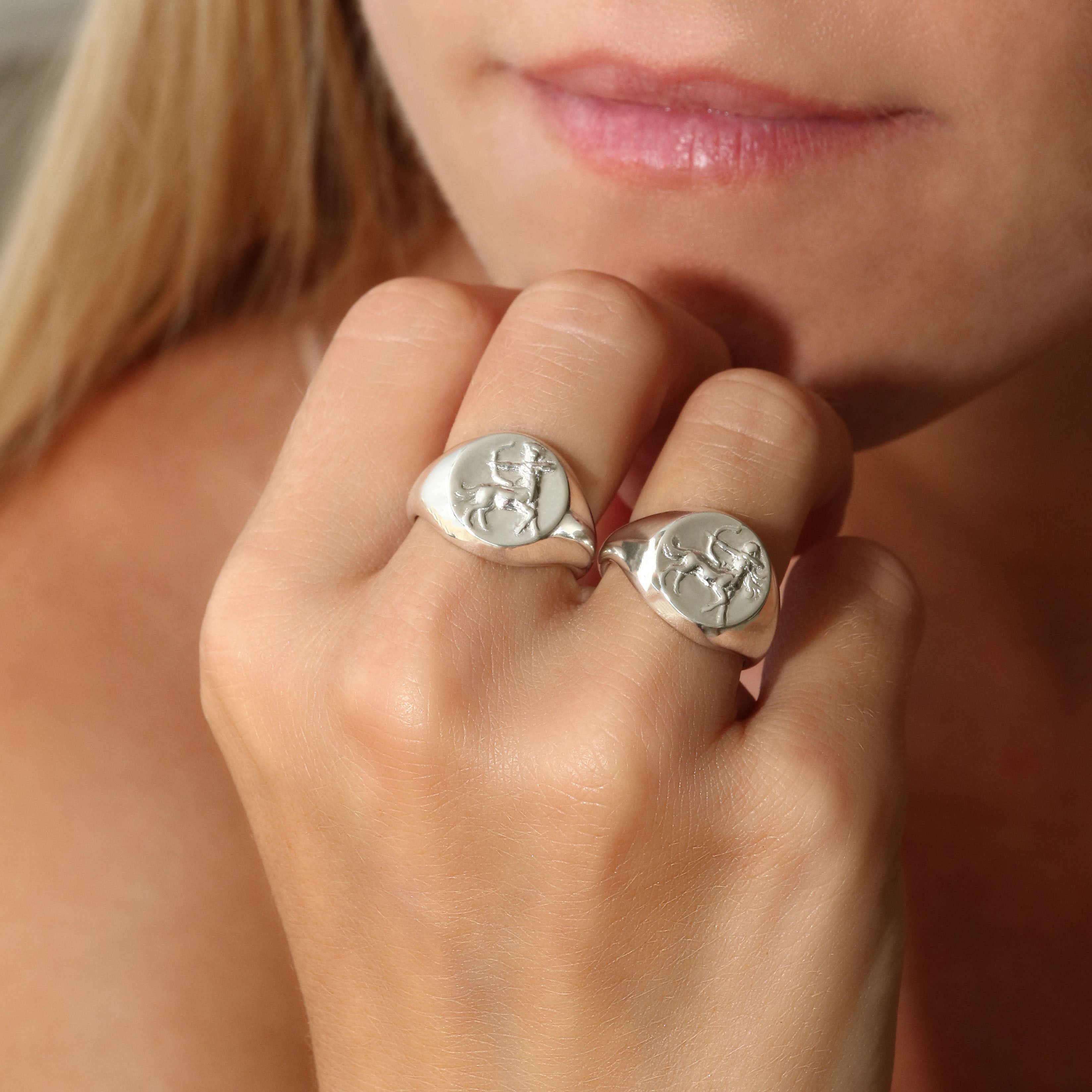Sagittarius signet ring // Silver