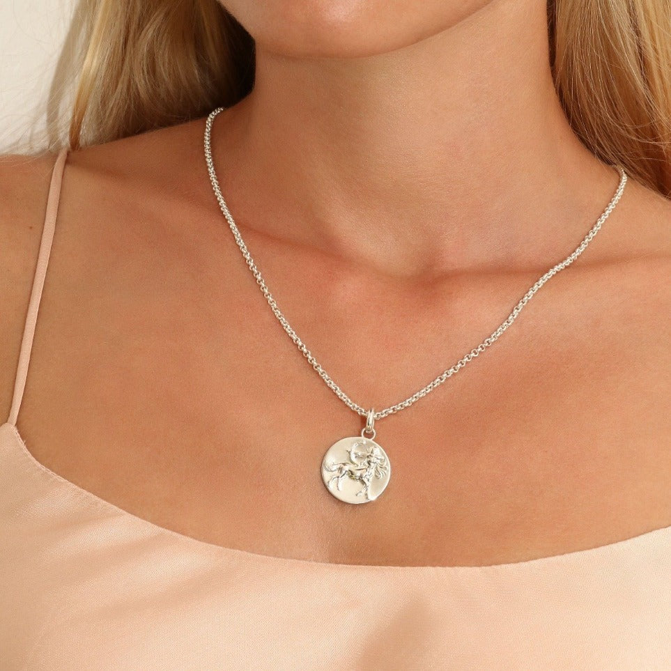 sagittarius woman pendant necklace // Silver