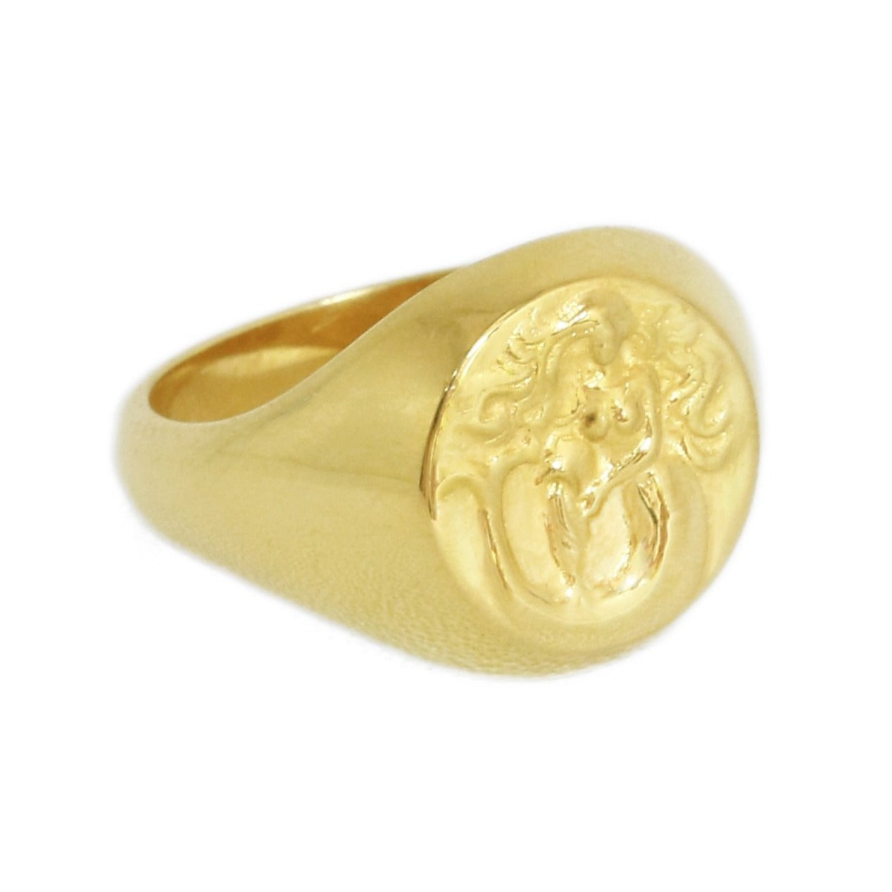 Signet ring aquarius // Gold