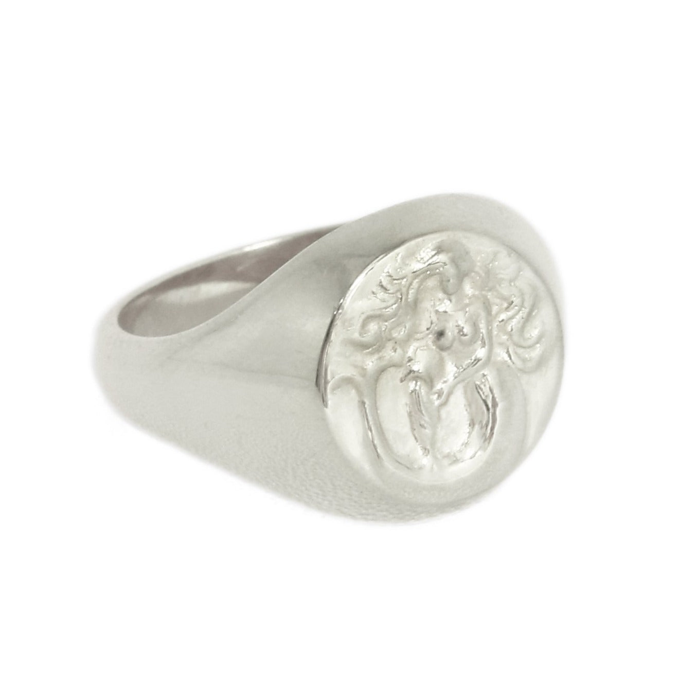 Signet ring aquarius // Silver