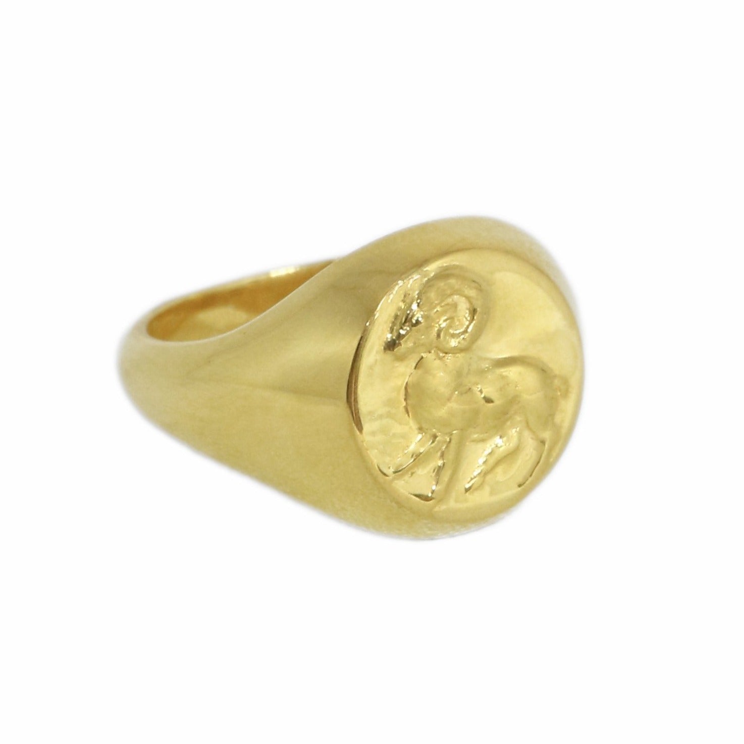 Aries signet ring // Gold