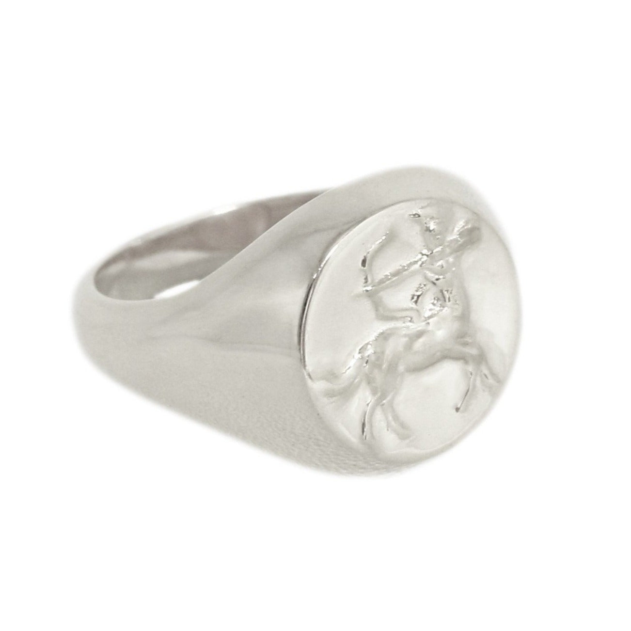 Sagittarius man signet ring // Silver