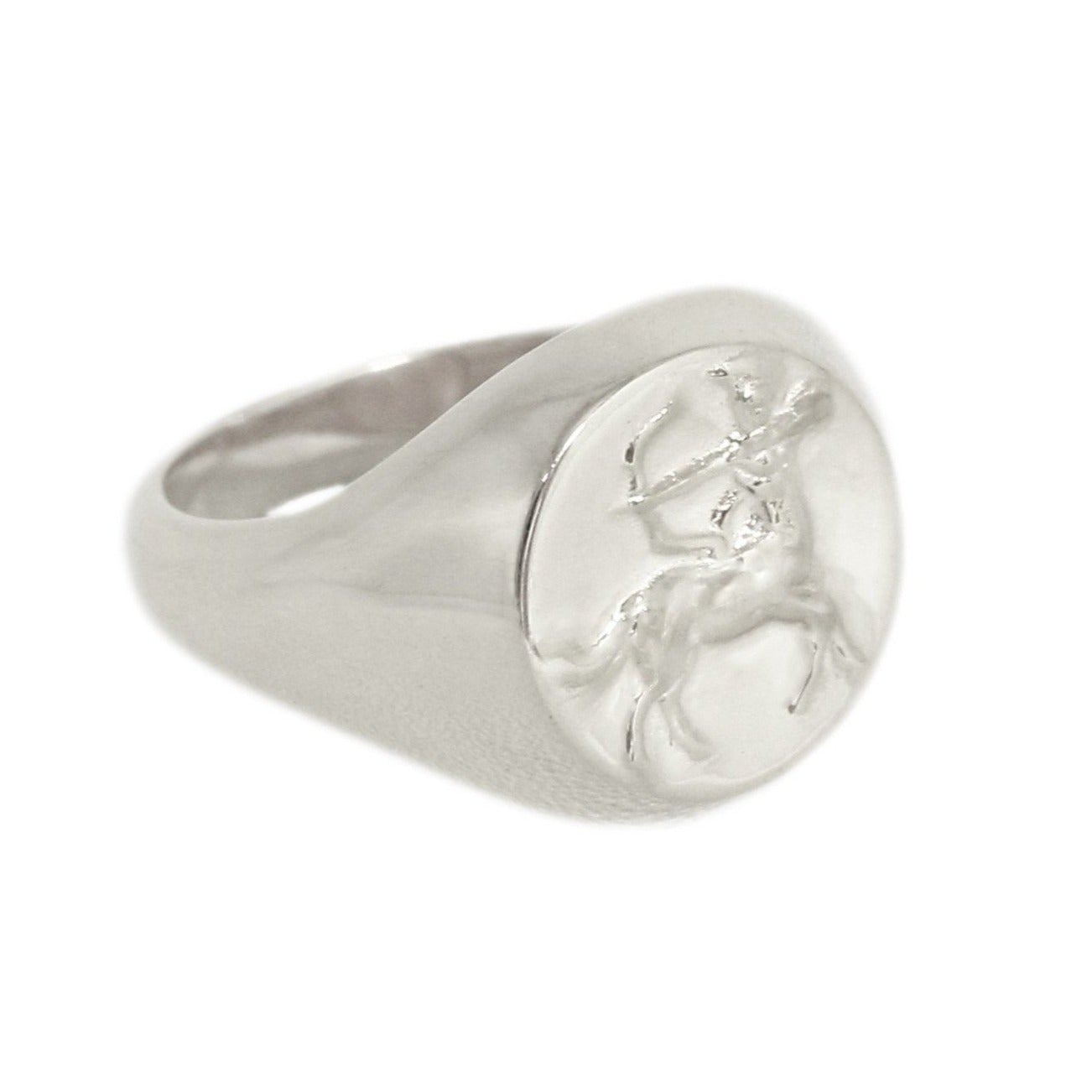 Sagittarius man signet ring // Silver