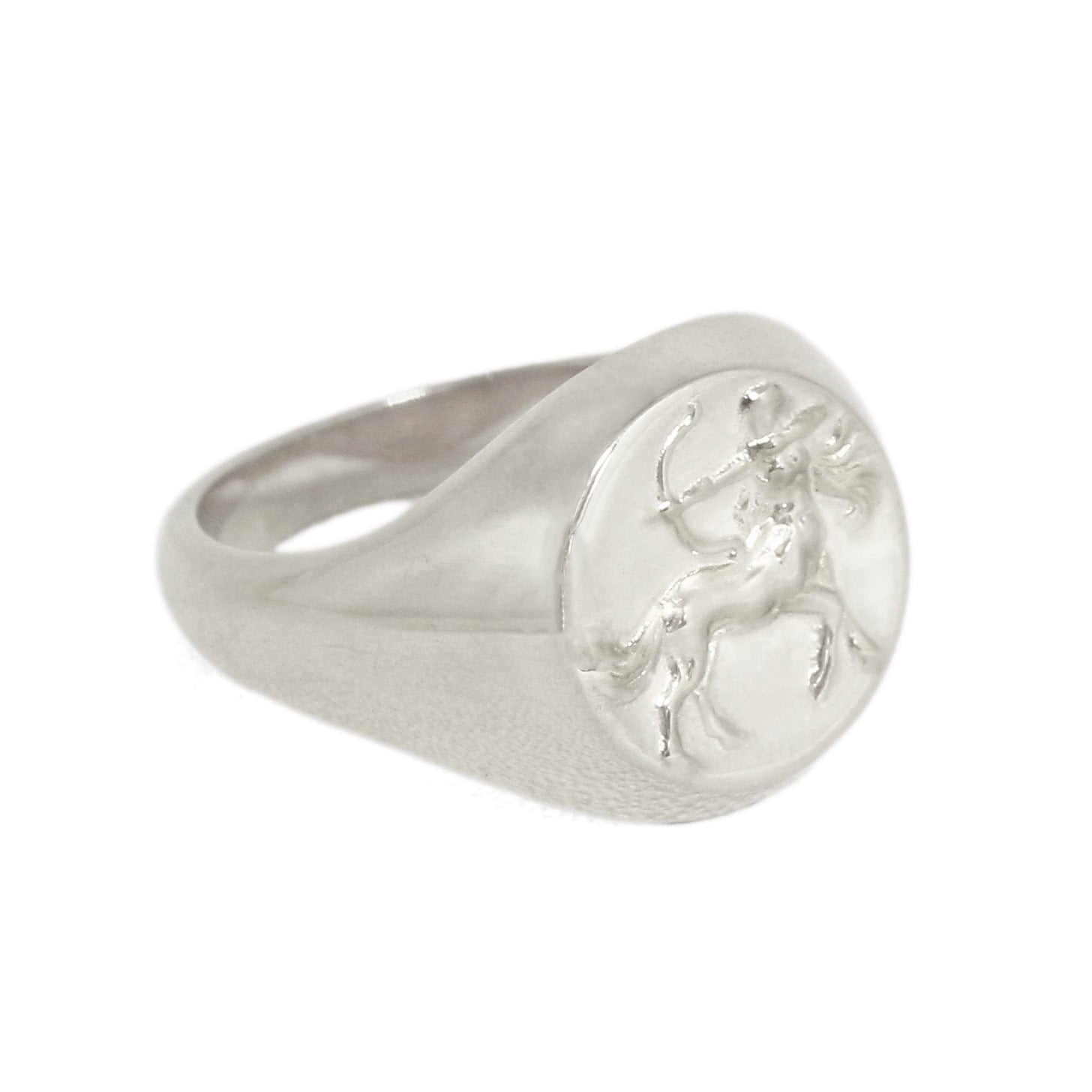 Sagittarius woman signet ring // Silver