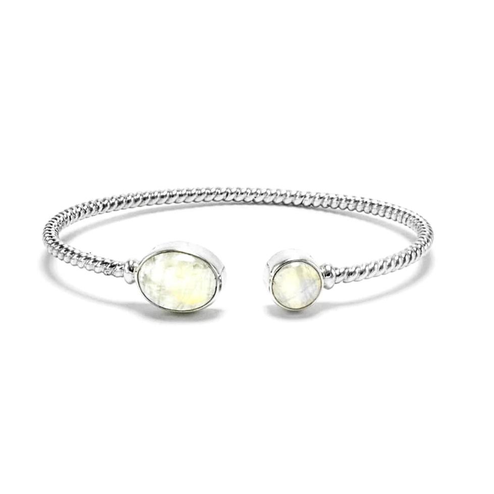 Sterling Silver Moonstone Bangle