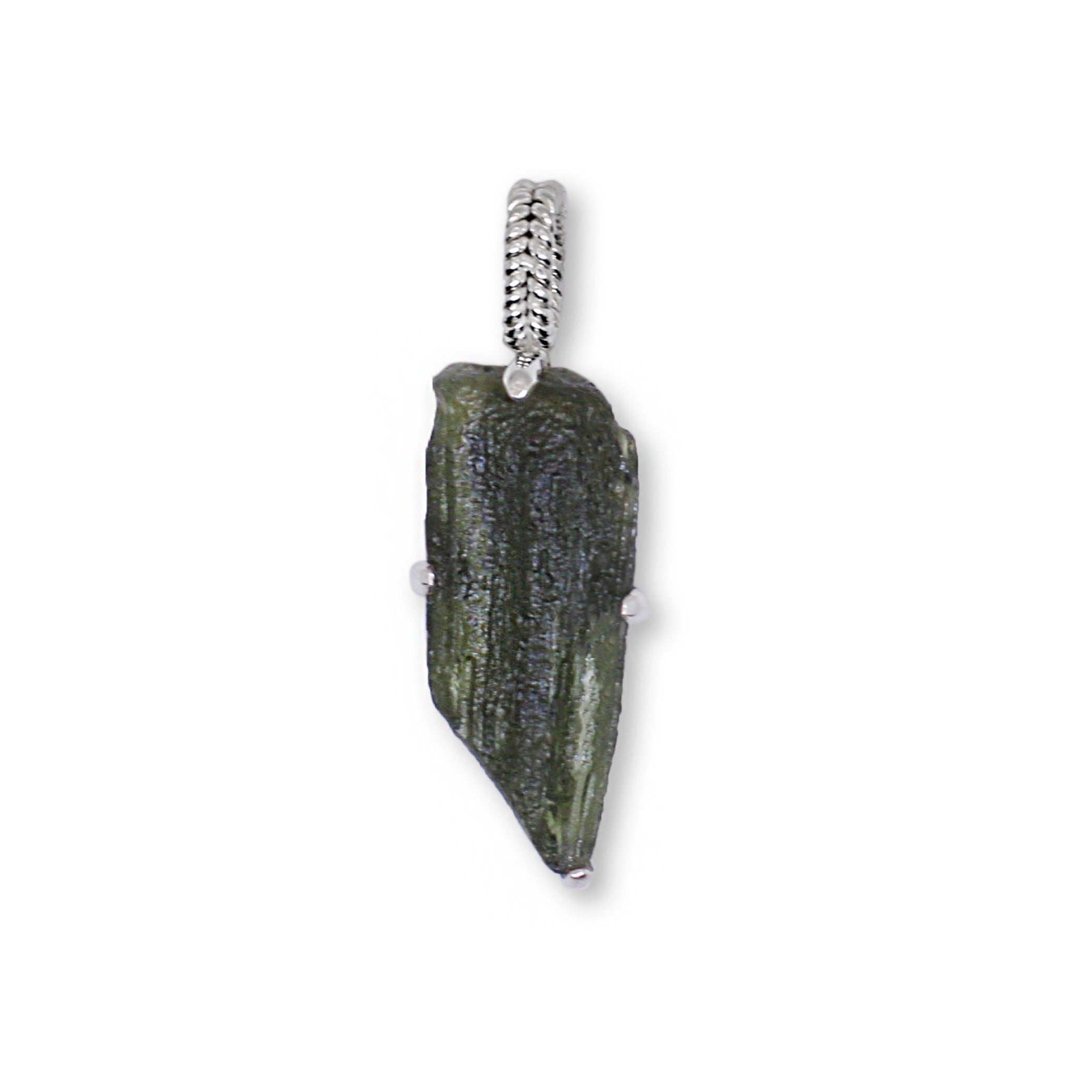 Real Moldavite from Czech Republic in 925 Sterling Silver 5 gr