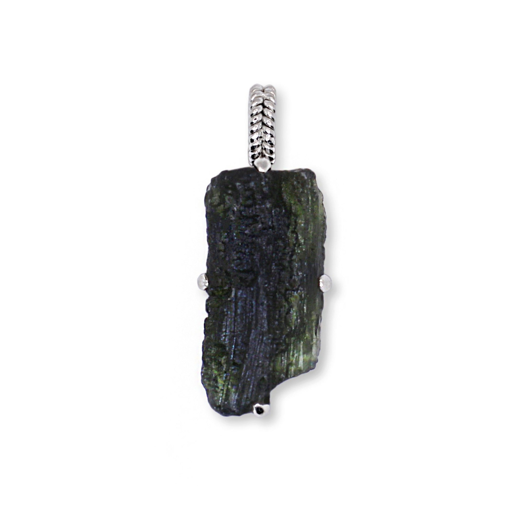 Thick authentic Moldavite necklace 9 gr