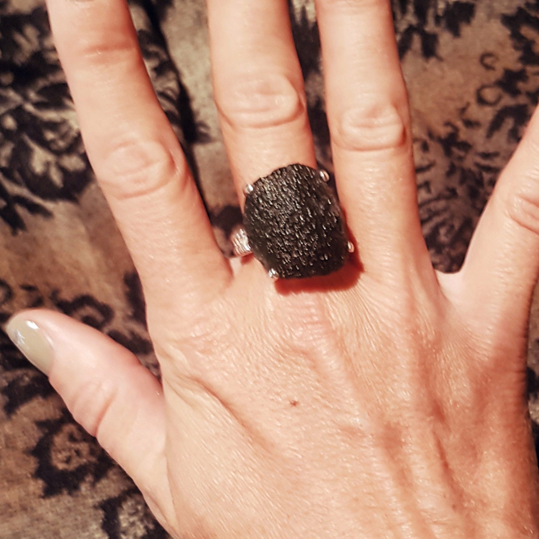 Large Moldavite ring 8