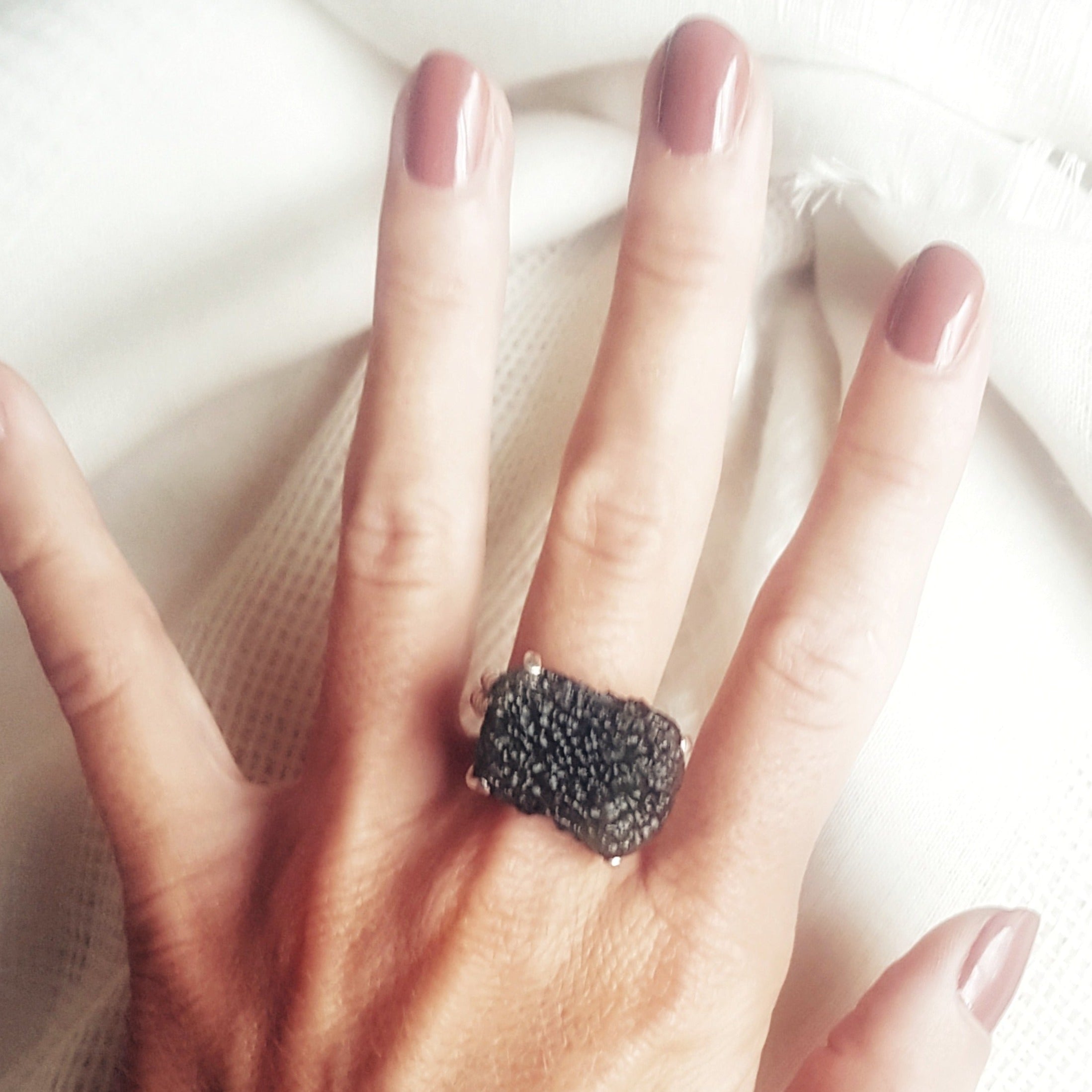 Large Moldavite ring 7