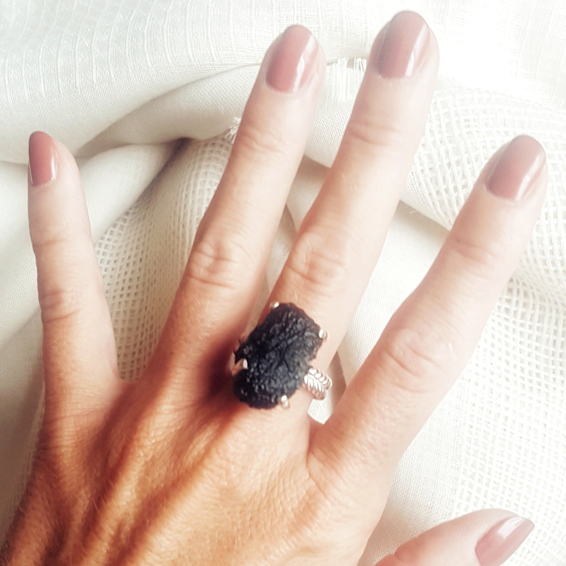 Large Moldavite ring 6