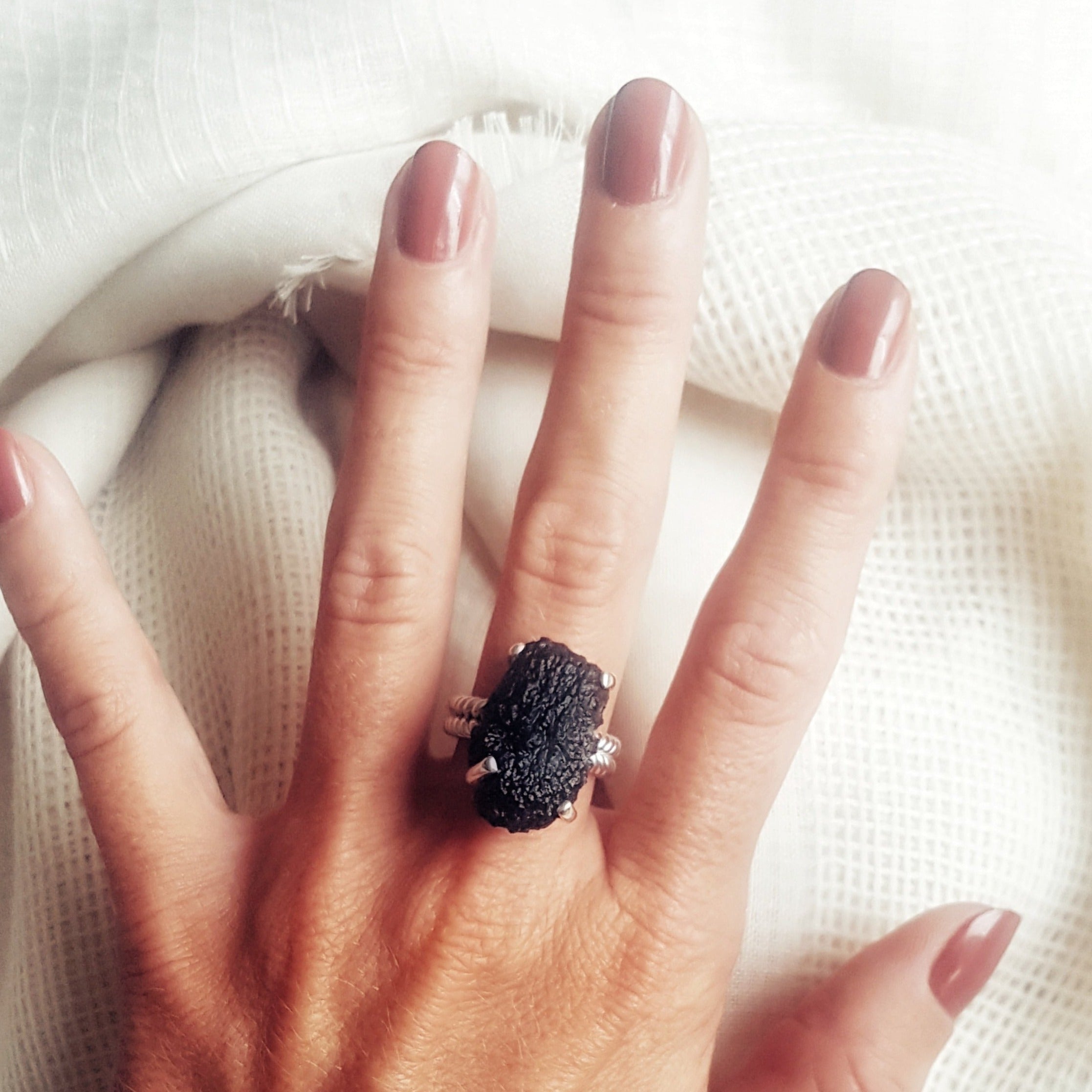 Large Moldavite ring 6