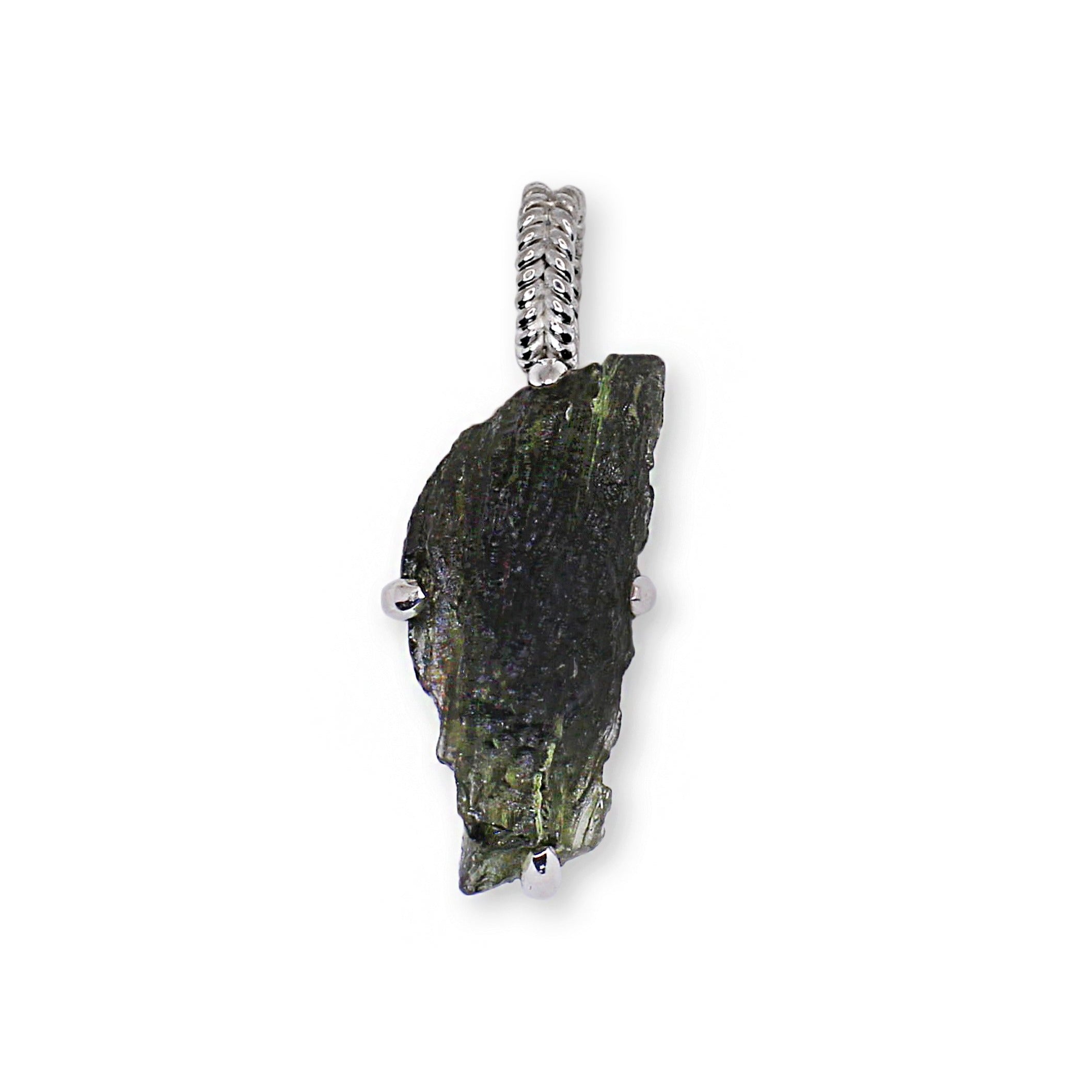 Raw Asymetrical Moldavite necklace 5 gr