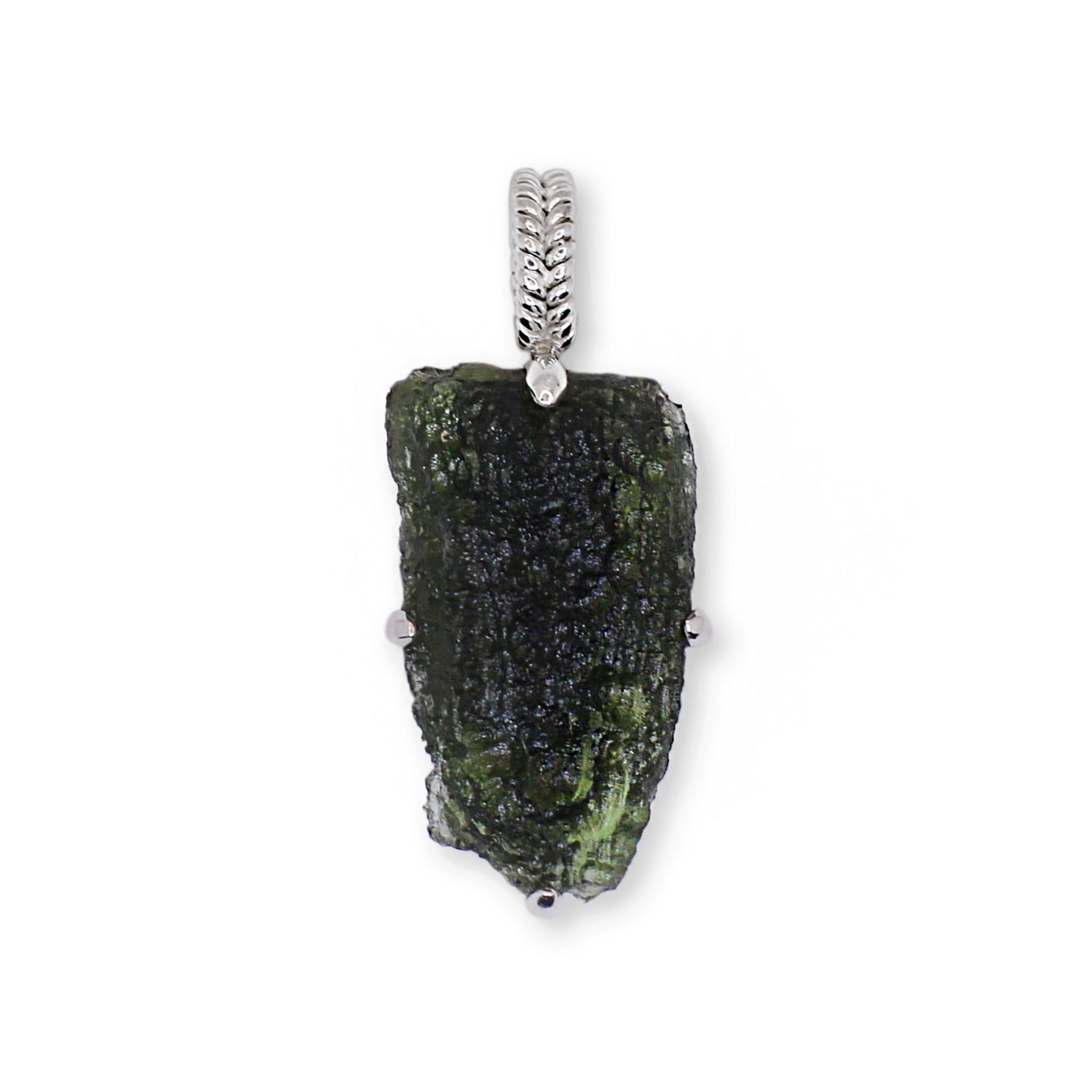 Genuine Moldavite Raw Crystal Necklace from Czech Republic 8 gr