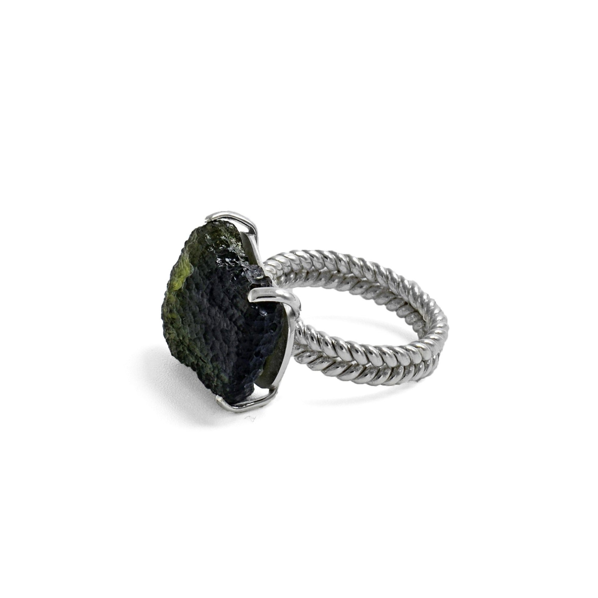 Large Moldavite ring 7