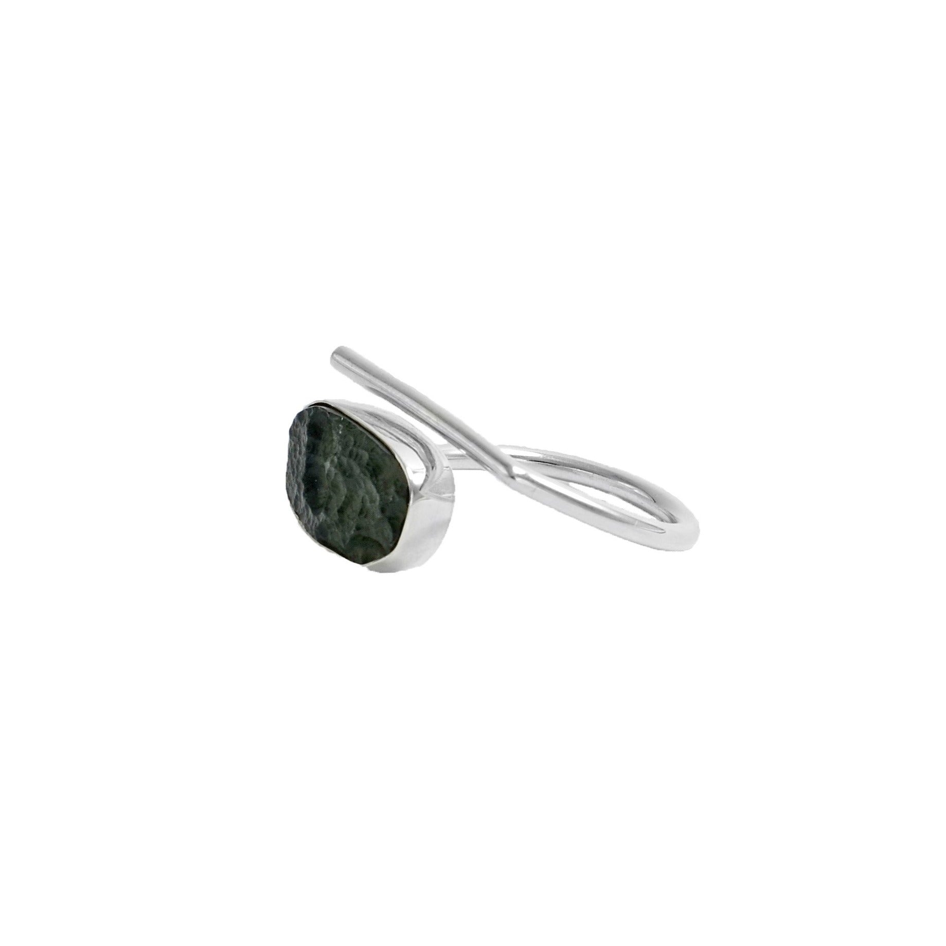 Adjustable Moldavite Ring size 9