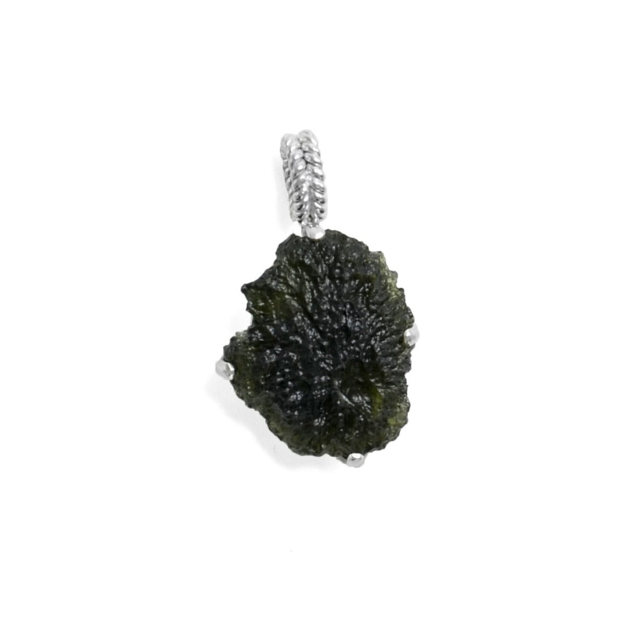 Raw Moldavite Sterling Silver Pendant 7.5 gr