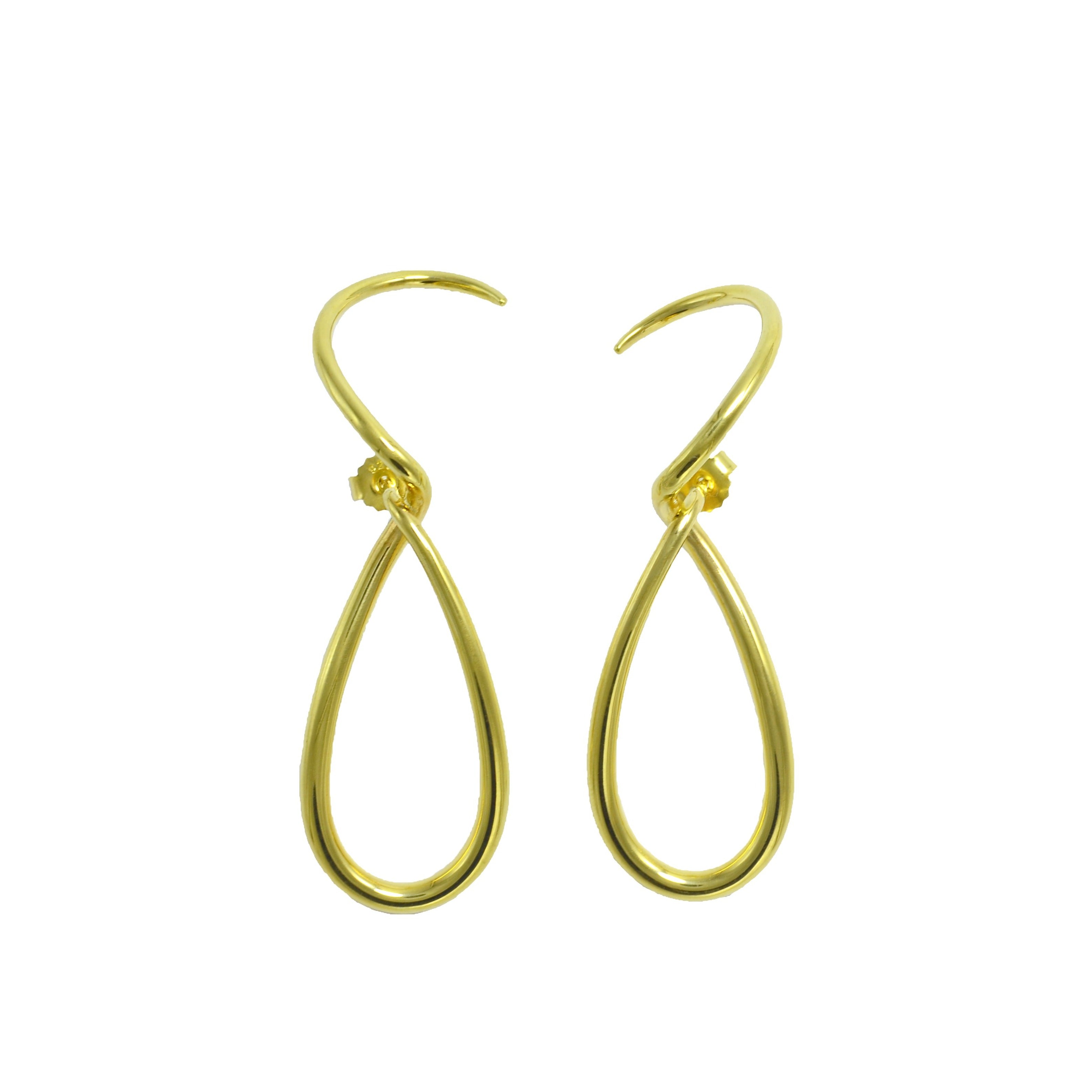 Gold plated sterling silver spiral earrings ioola // Gold