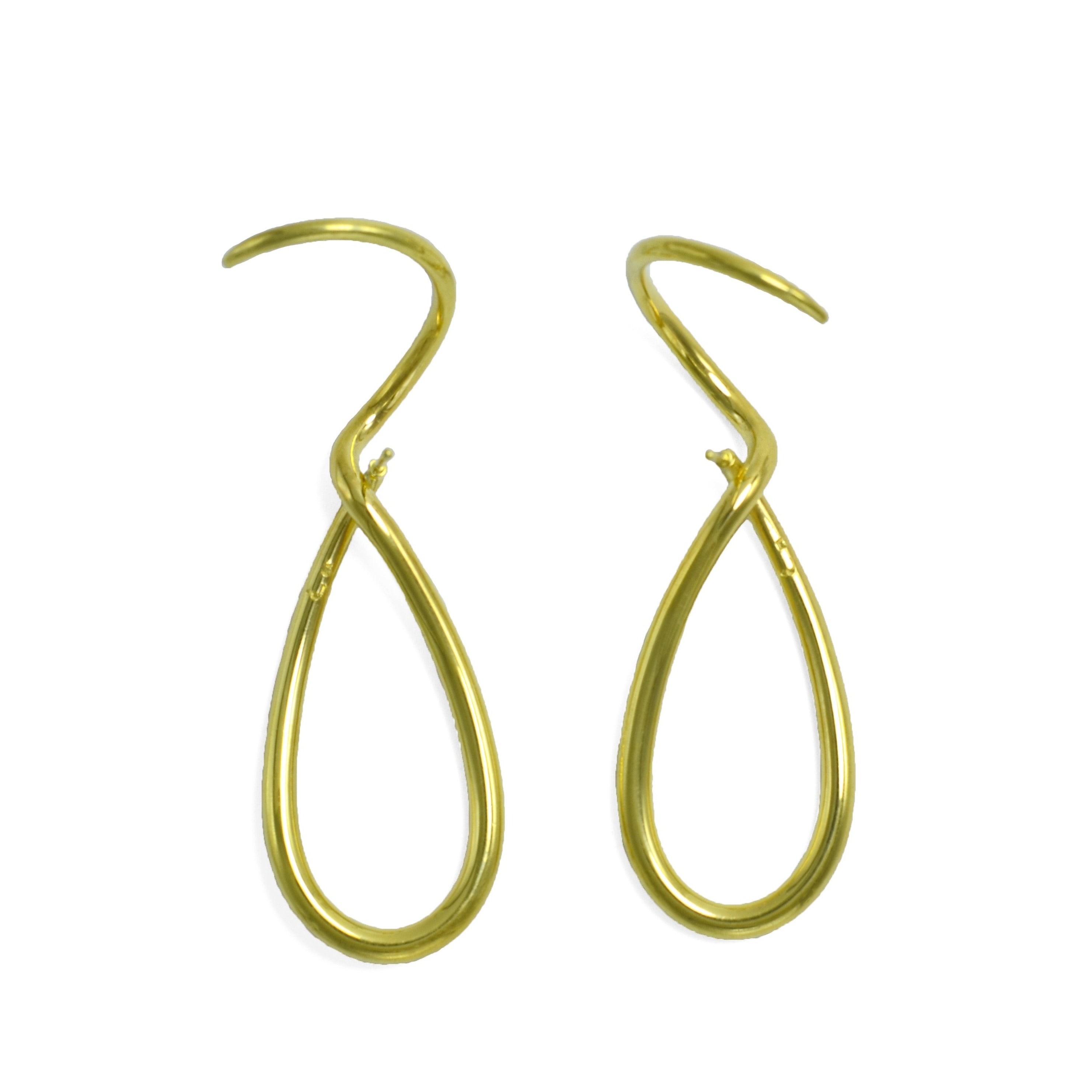 Gold plated sterling silver spiral earrings ioola // Gold