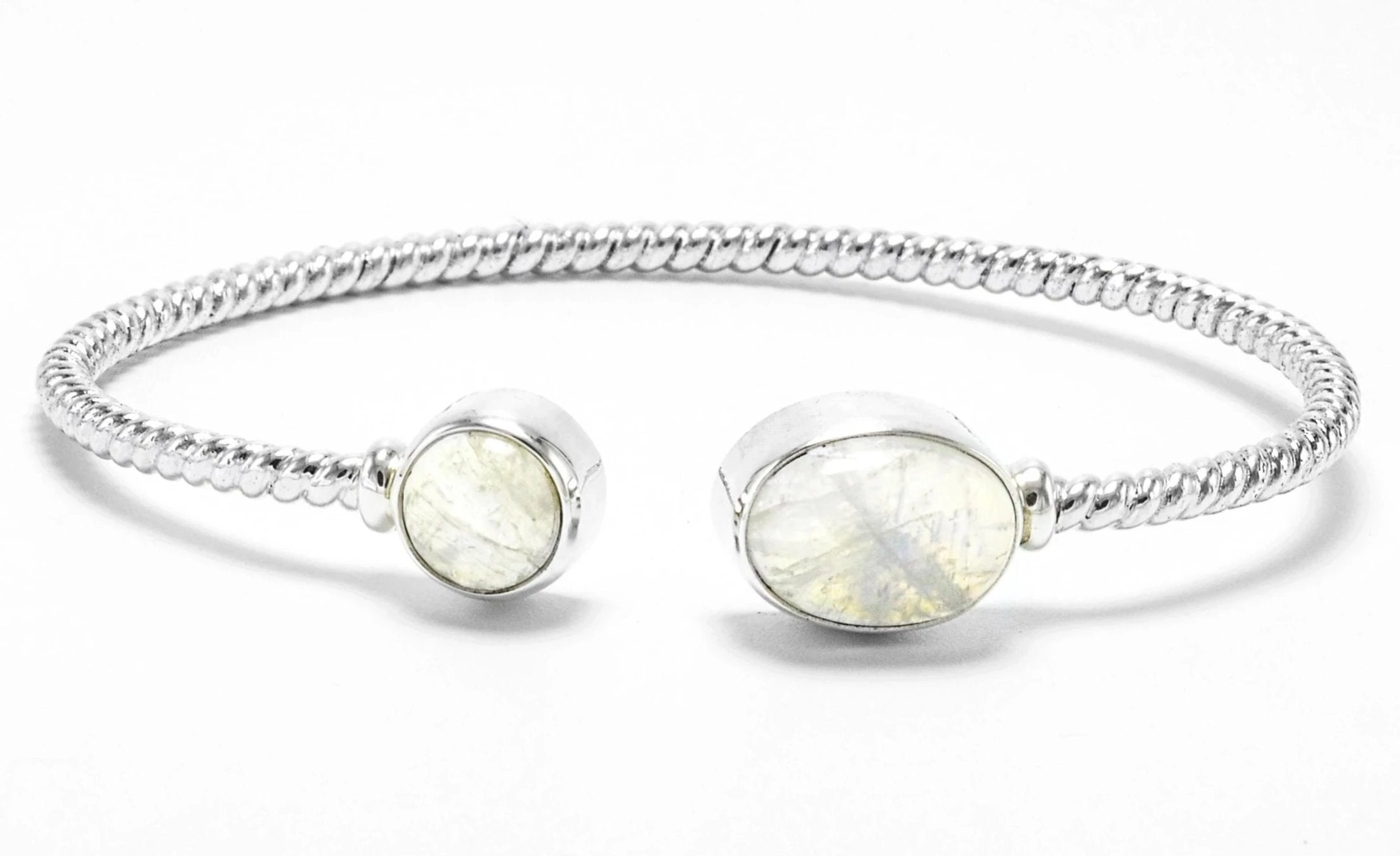 Sterling Silver Moonstone Bangle