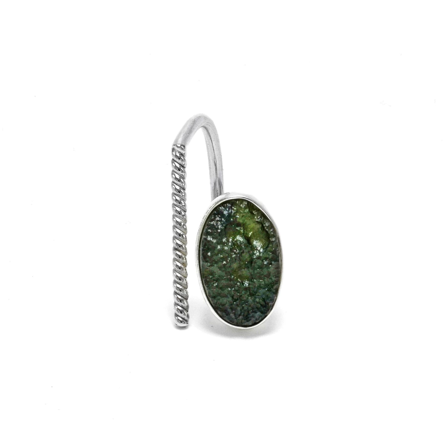 Adjustable Sterling Silver Moldavite Ring