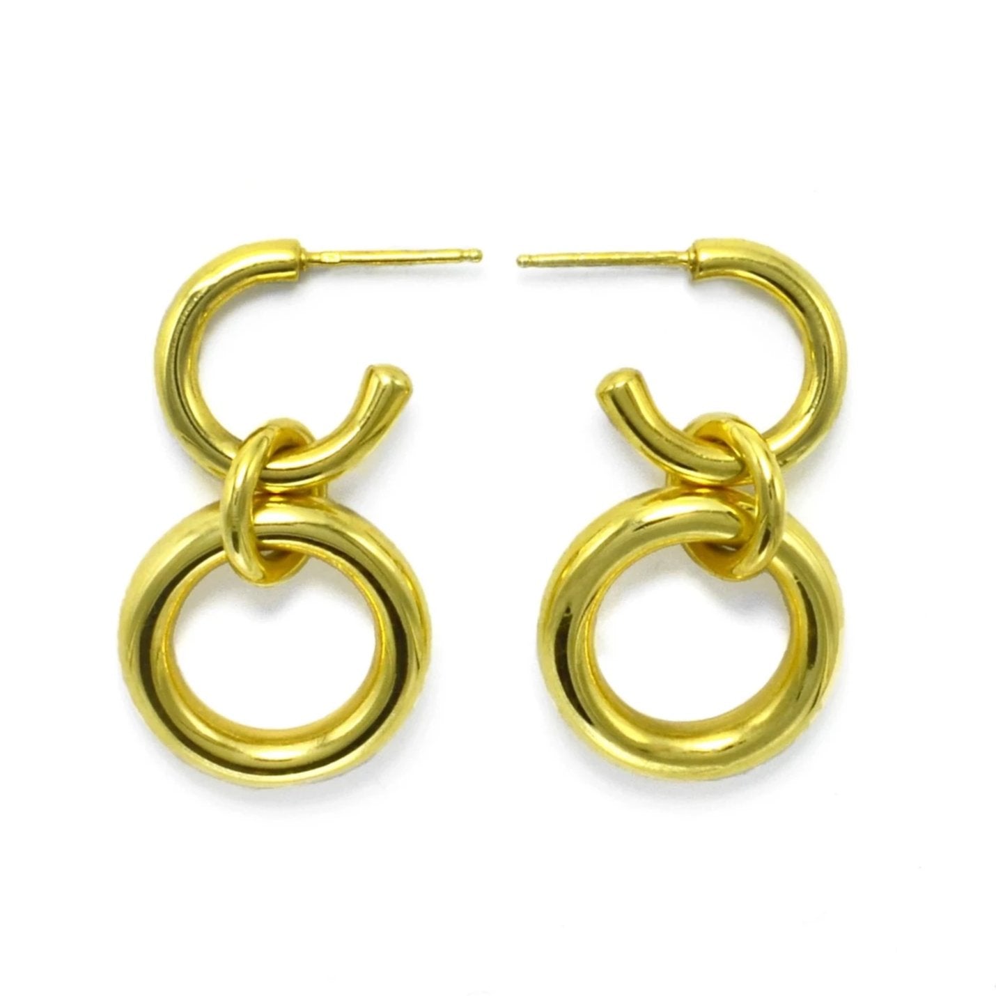 Lightweight Sterling Silver gold plated Hoop Earrings big ioola small // Gold