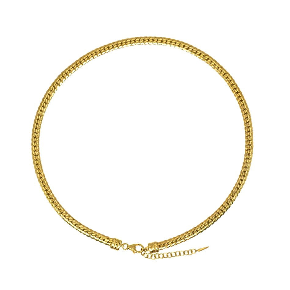 Gold herringbone necklace // Gold