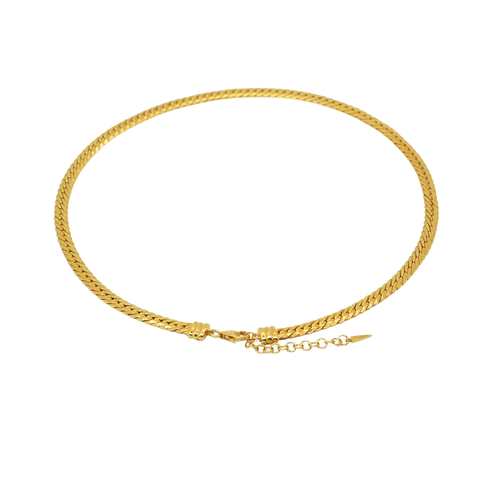 Gold herringbone necklace // Gold