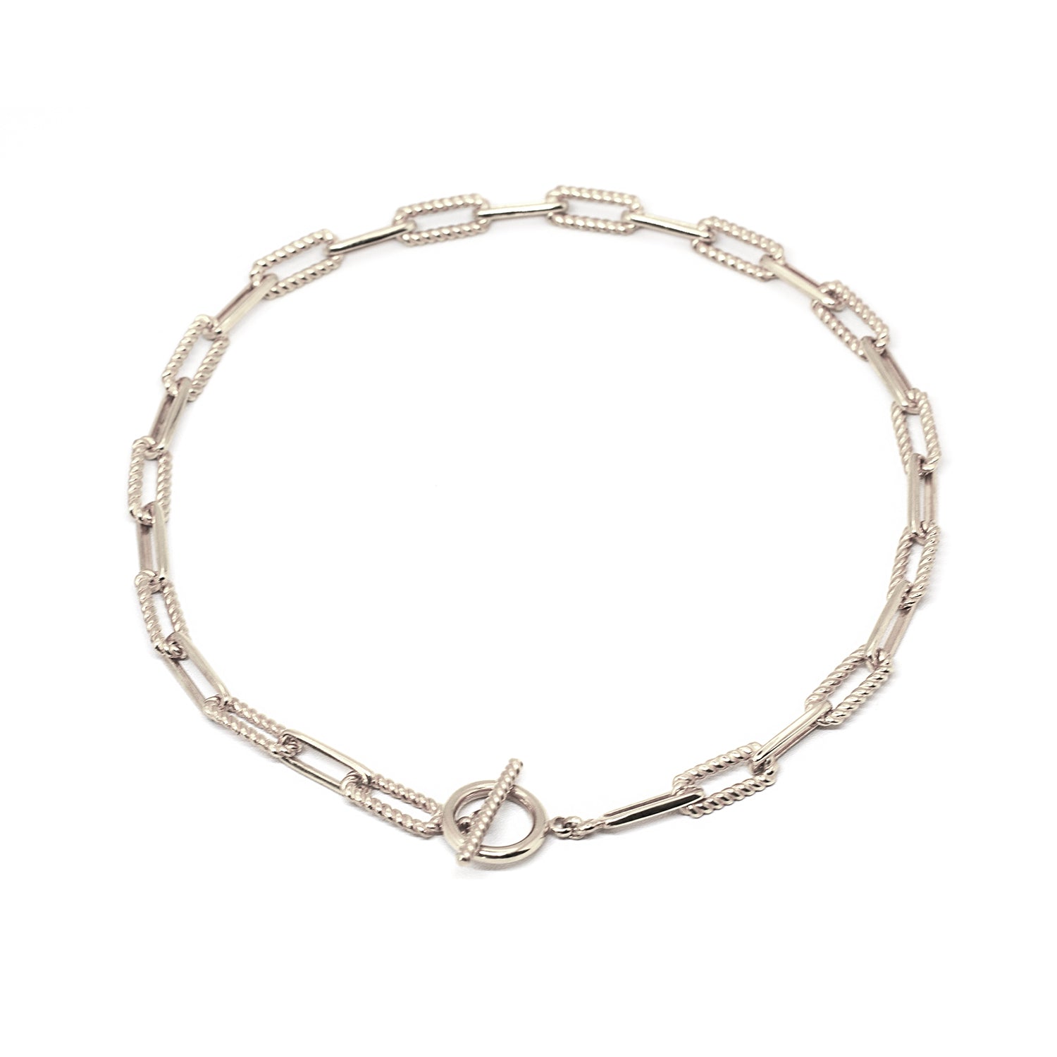 Chunky paper clip necklace // Silver