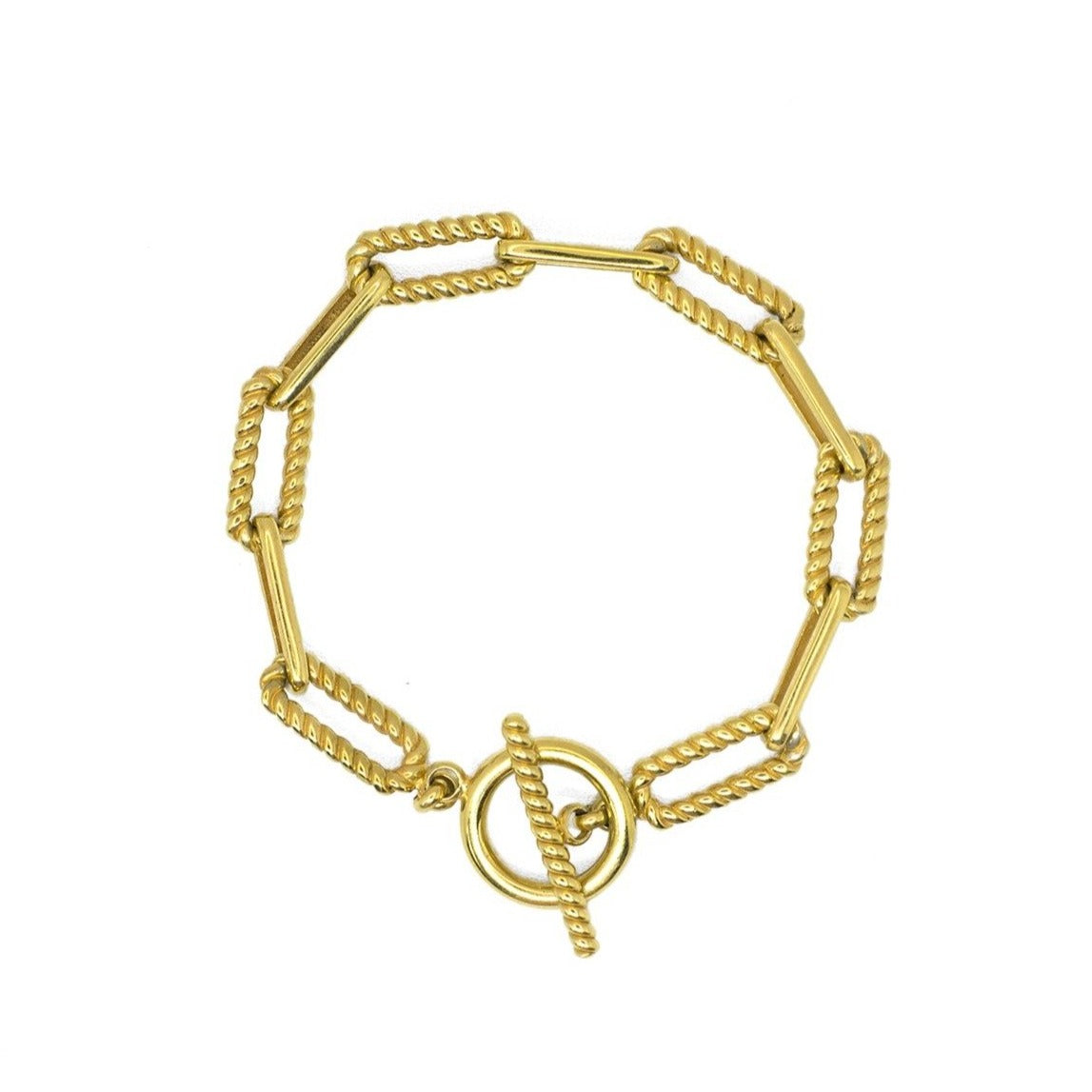 Chunky paper clip bracelet // Gold