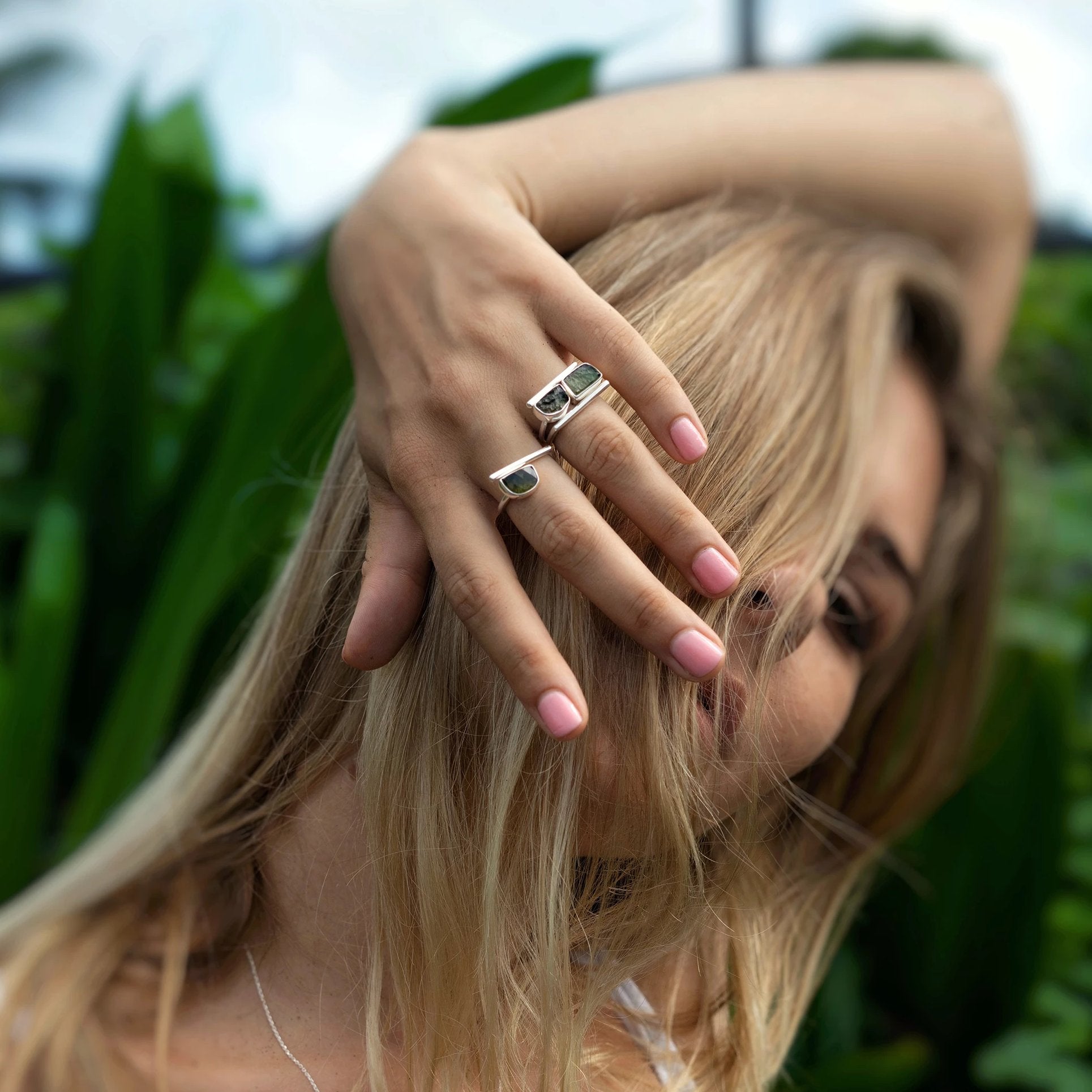 Adjustable Moldavite Ring