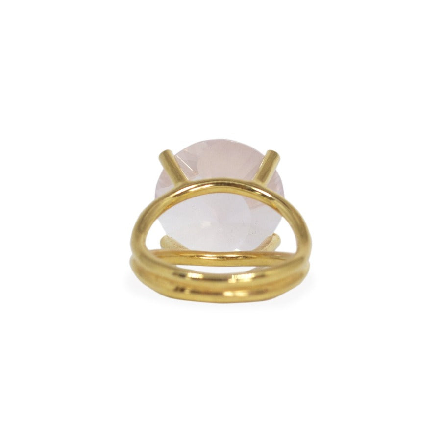 yin yang ring gold with rose quartz