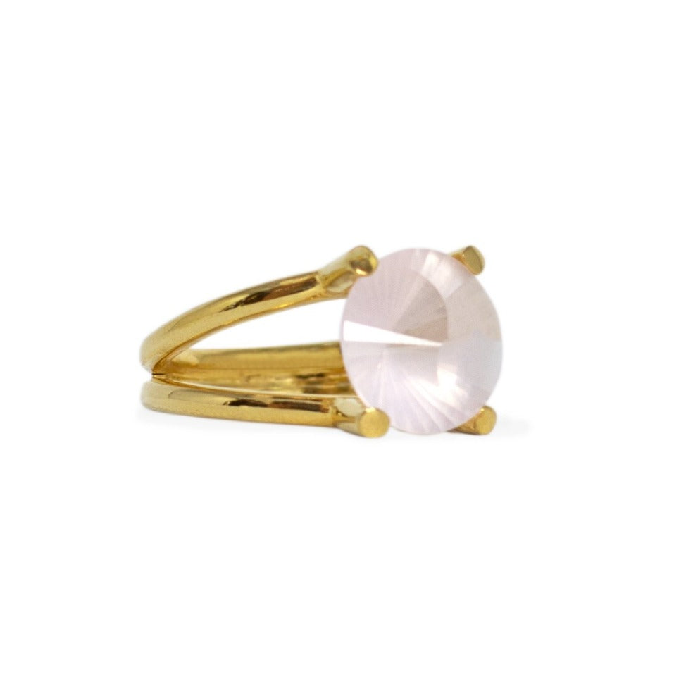 yin yang ring gold with rose quartz