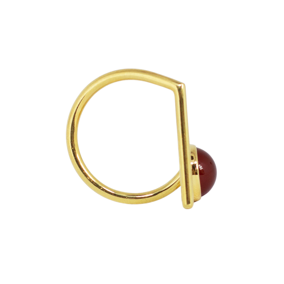 Carnelian gold vermeil ring / Gold