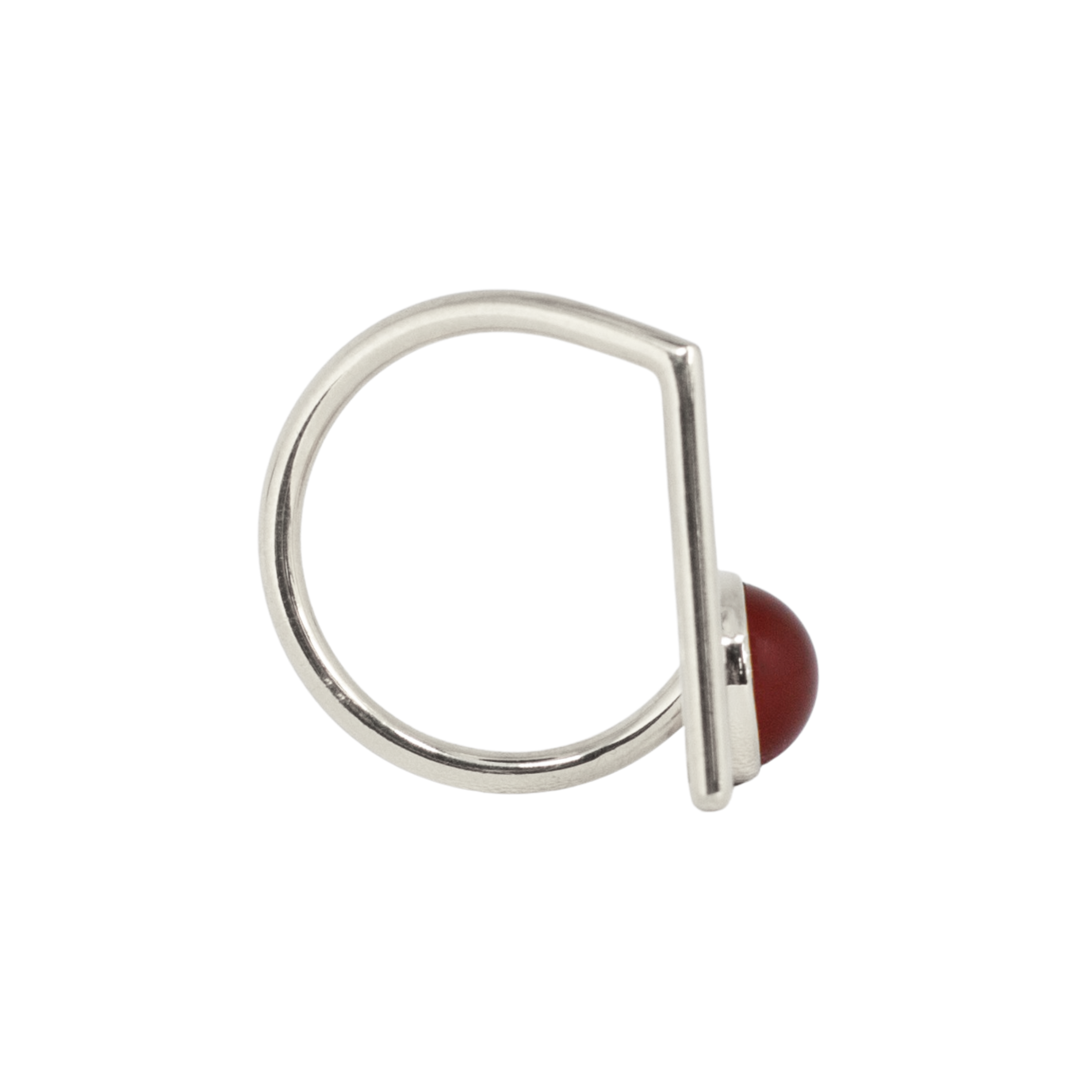 Carnelian gold vermeil ring / Silver