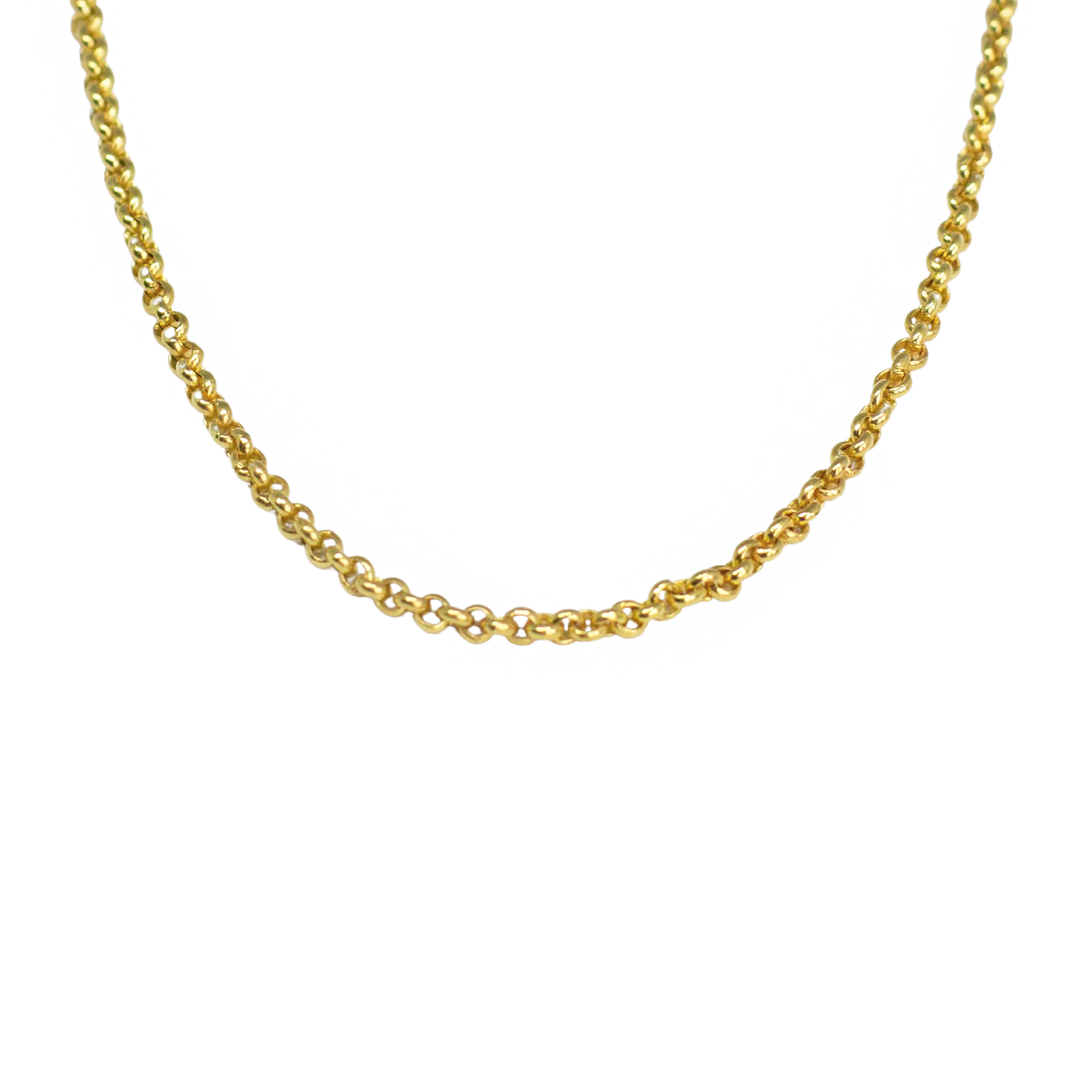 sterling silver adjustable rolo chain with lobster clasp // Gold