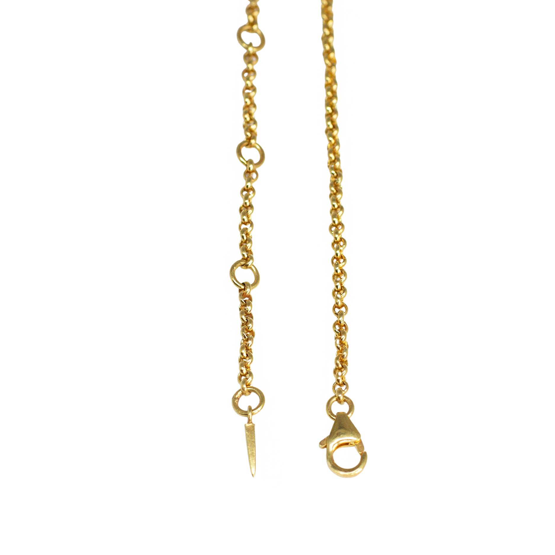 sterling silver adjustable rolo chain with lobster clasp // Gold