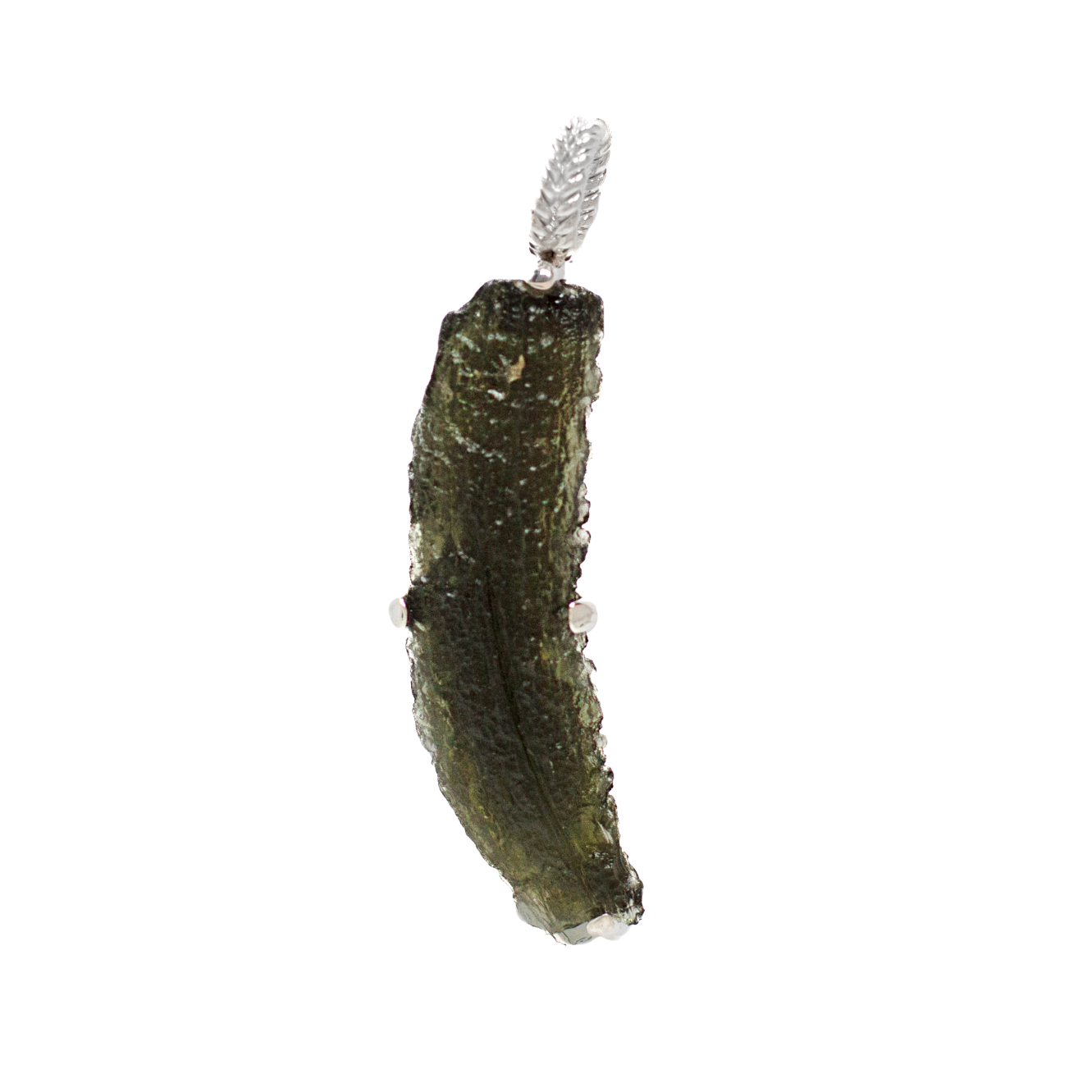 Moldavite Pendant Sterling silver