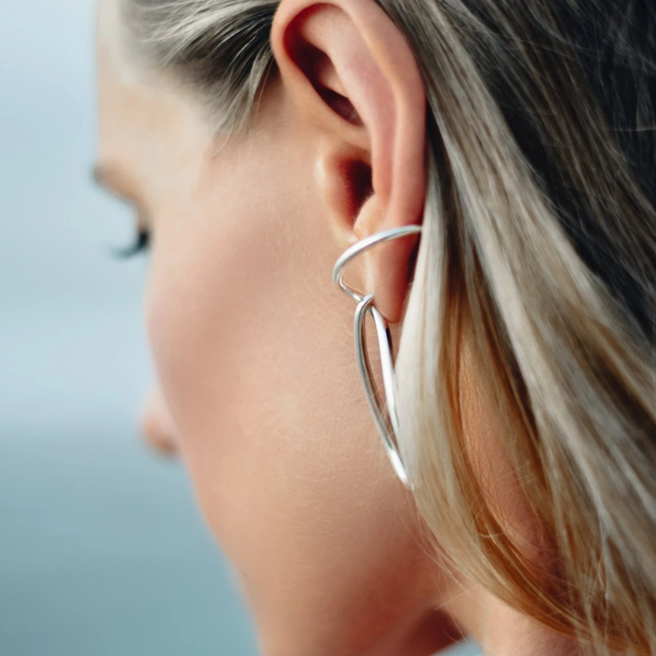 Sterling Silver statement Earrings // Silver