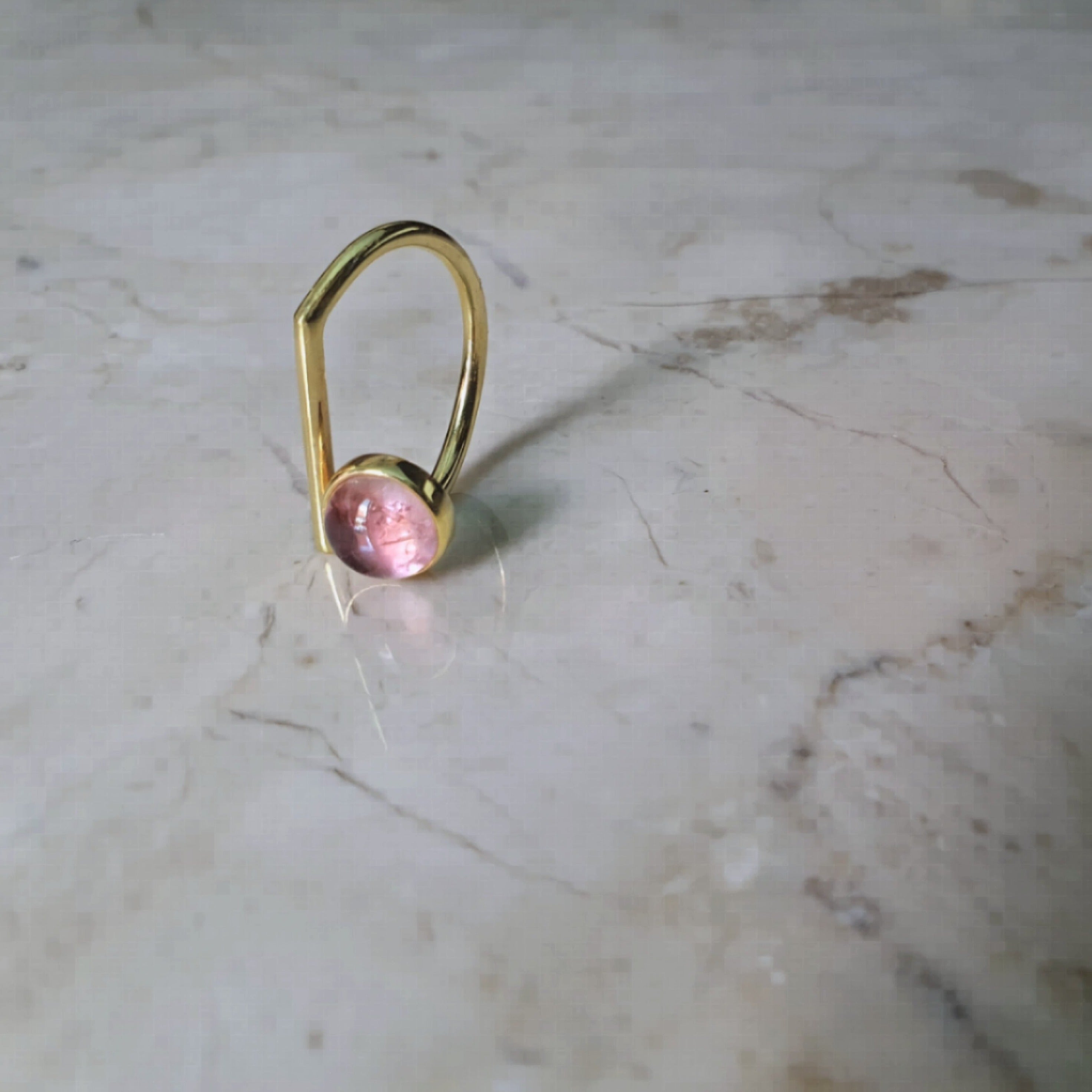 Pink Tourmaline ring // Gold