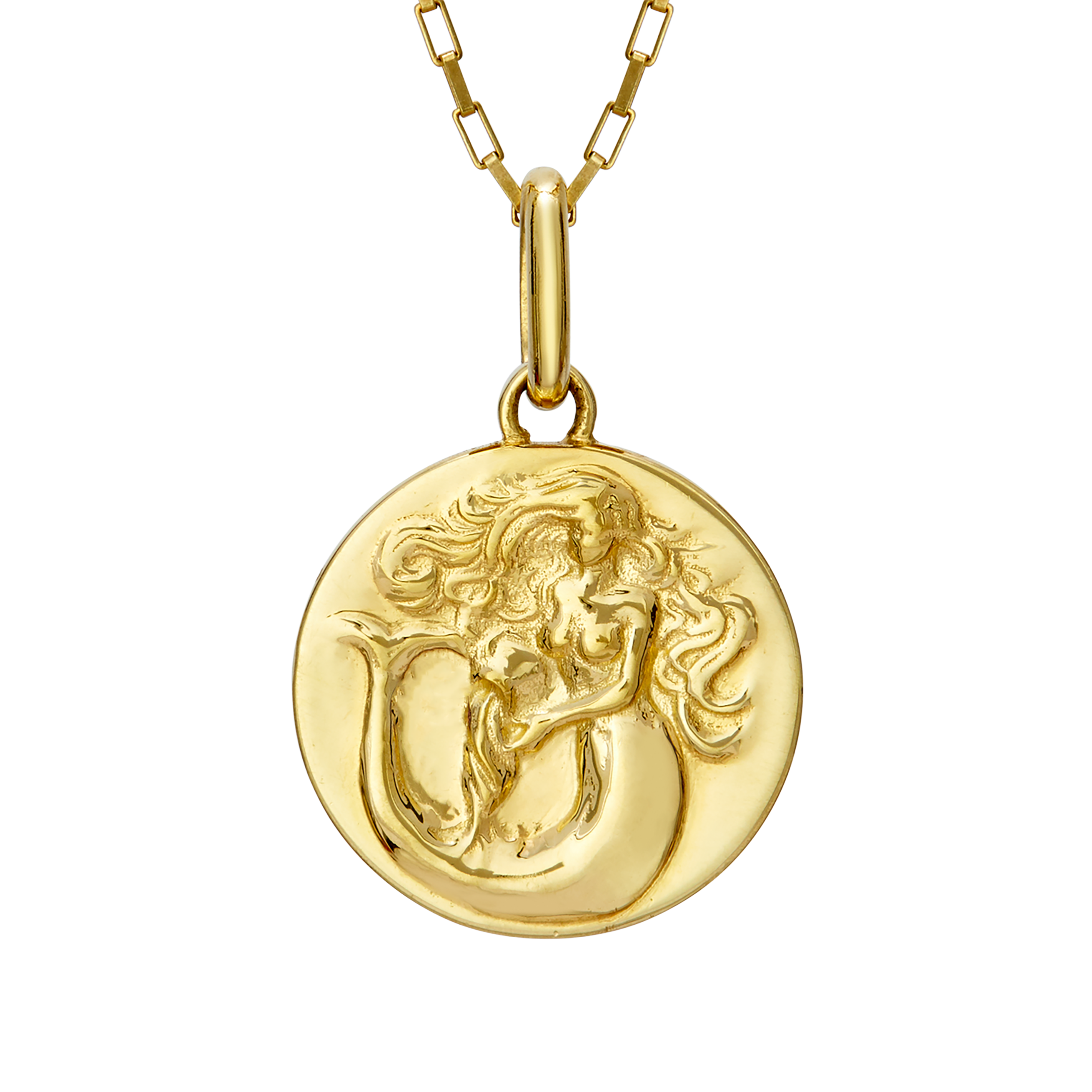 aquarius necklace mermaid // gold