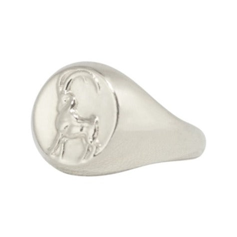 Signet ring capricorn // Silver