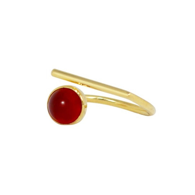 Carnelian gold vermeil ring / Gold