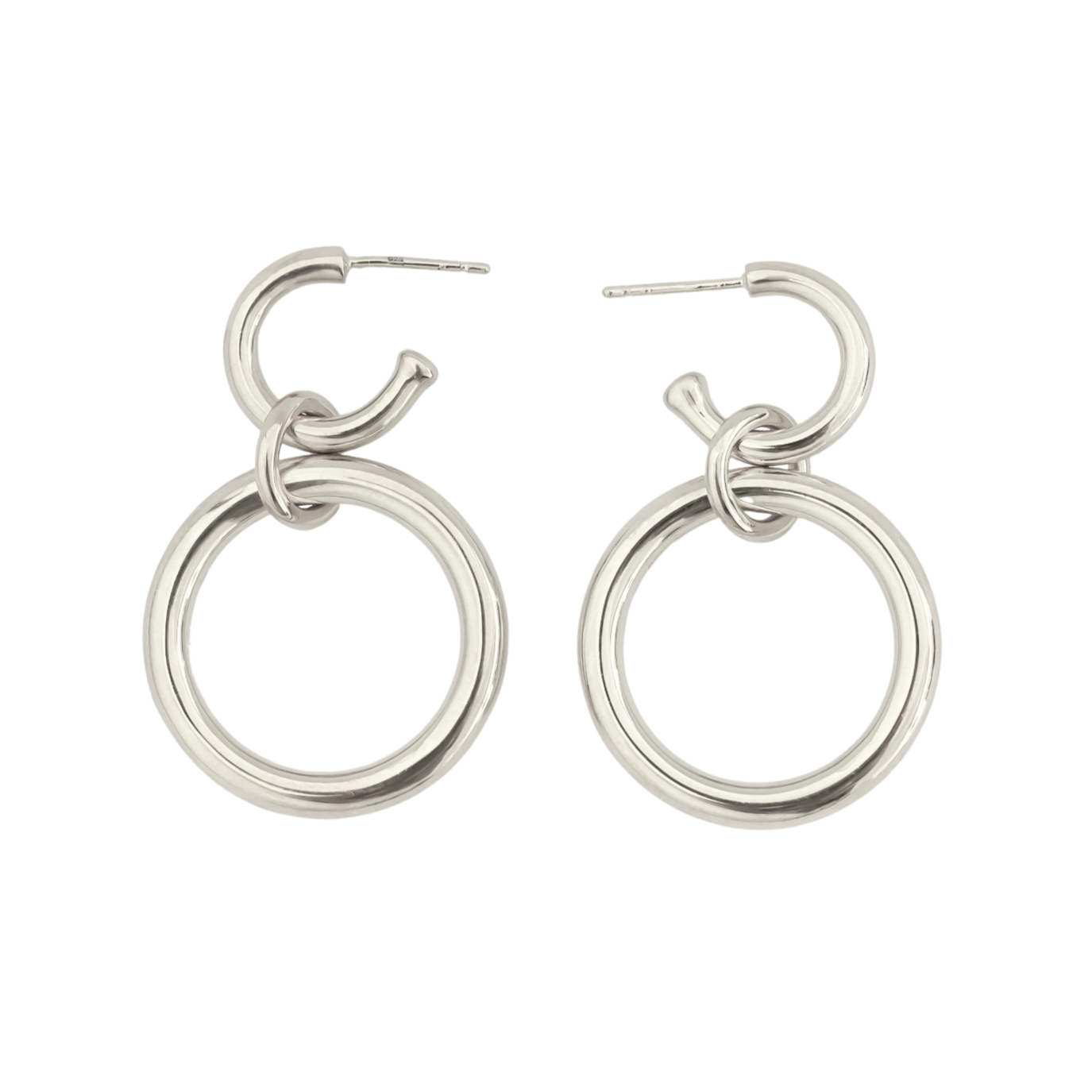 Lightweight Sterling Silver Hoop Earrings big ioola big // Silver