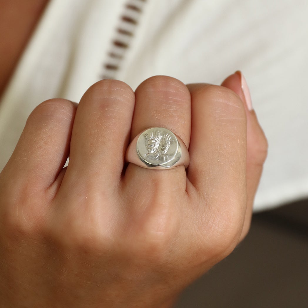 gemini signet ring silver // Silver