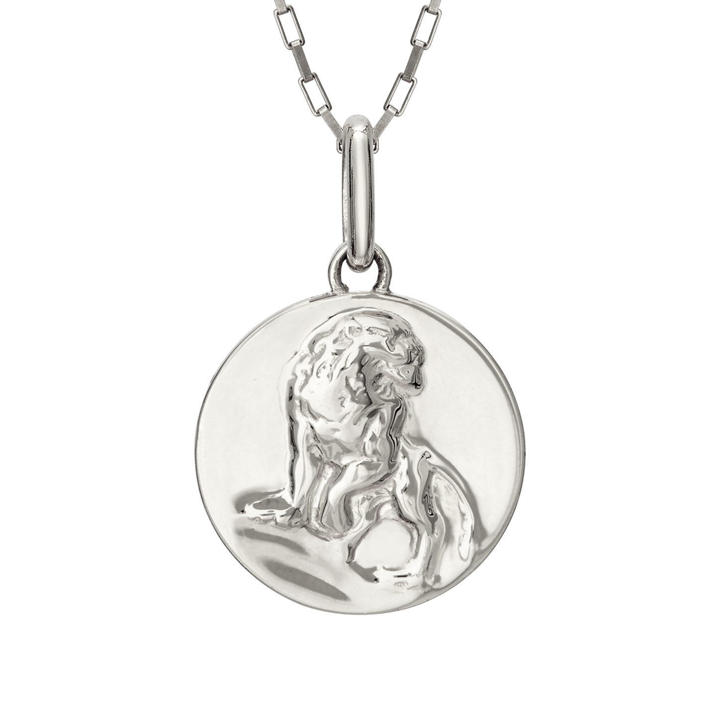 leo zodiac necklace lion // silver