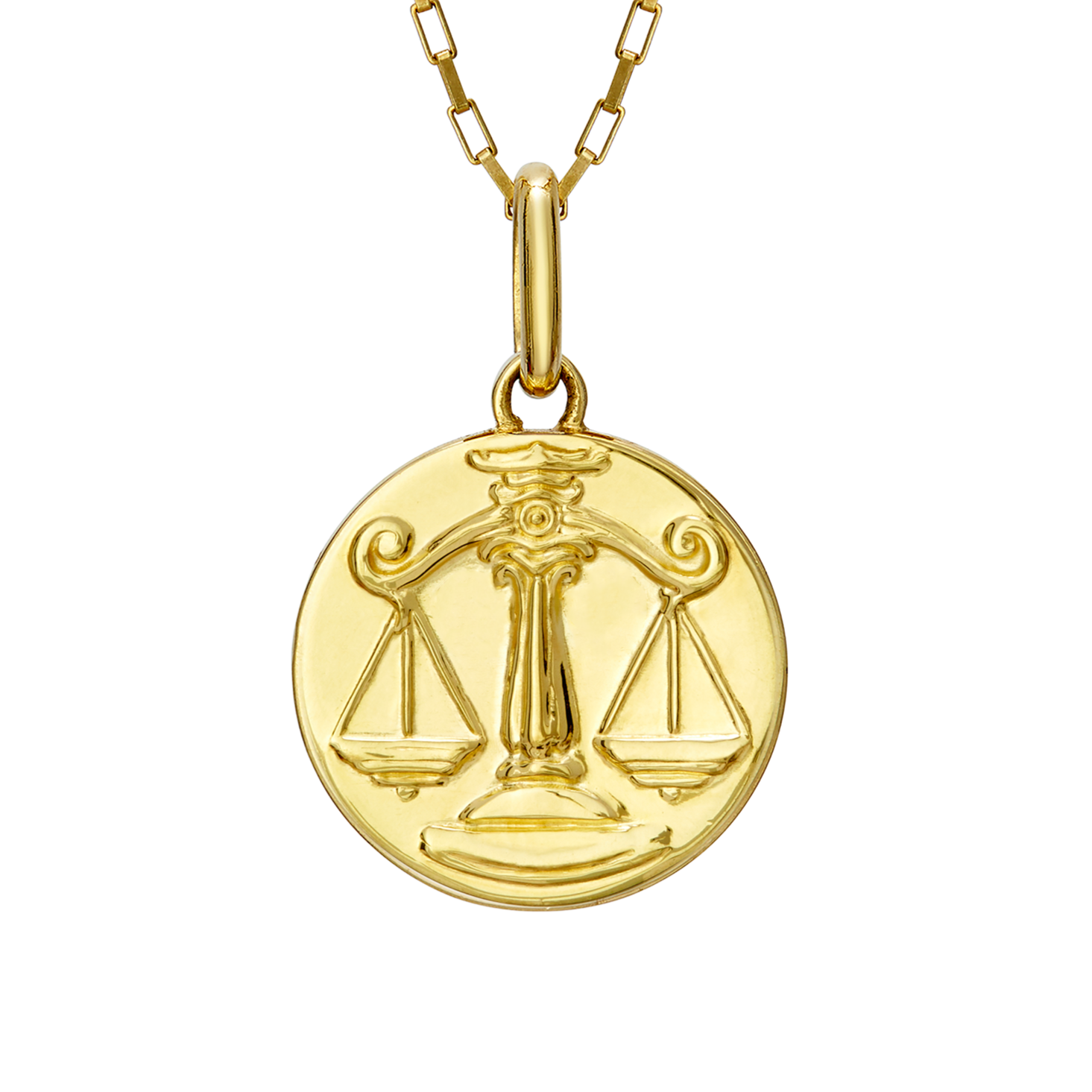 scales of justice necklace Libra // gold