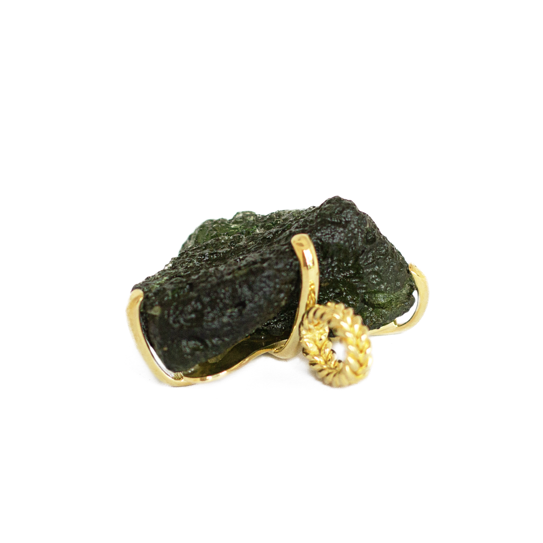 Heavy Authentic Moldavite Pendant Necklace Gold, Heart Shaped Stone, Raw Green Gemstone, Meteorite Pendant, Moldavite Crystal Gift for Women