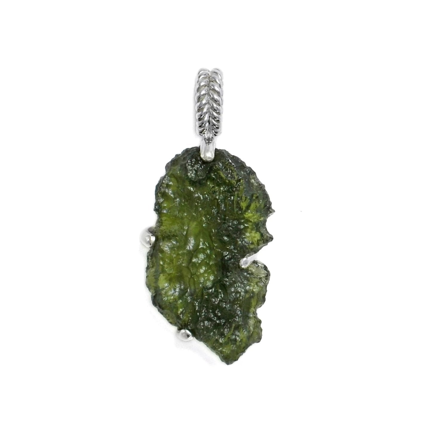 Big raw moldavite pendant