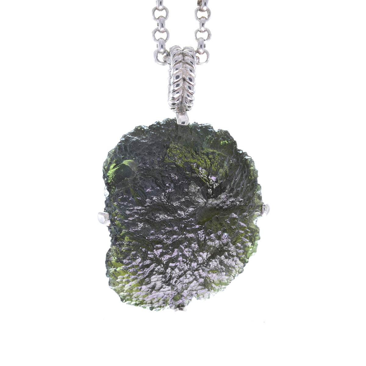 raw moldavite pendant